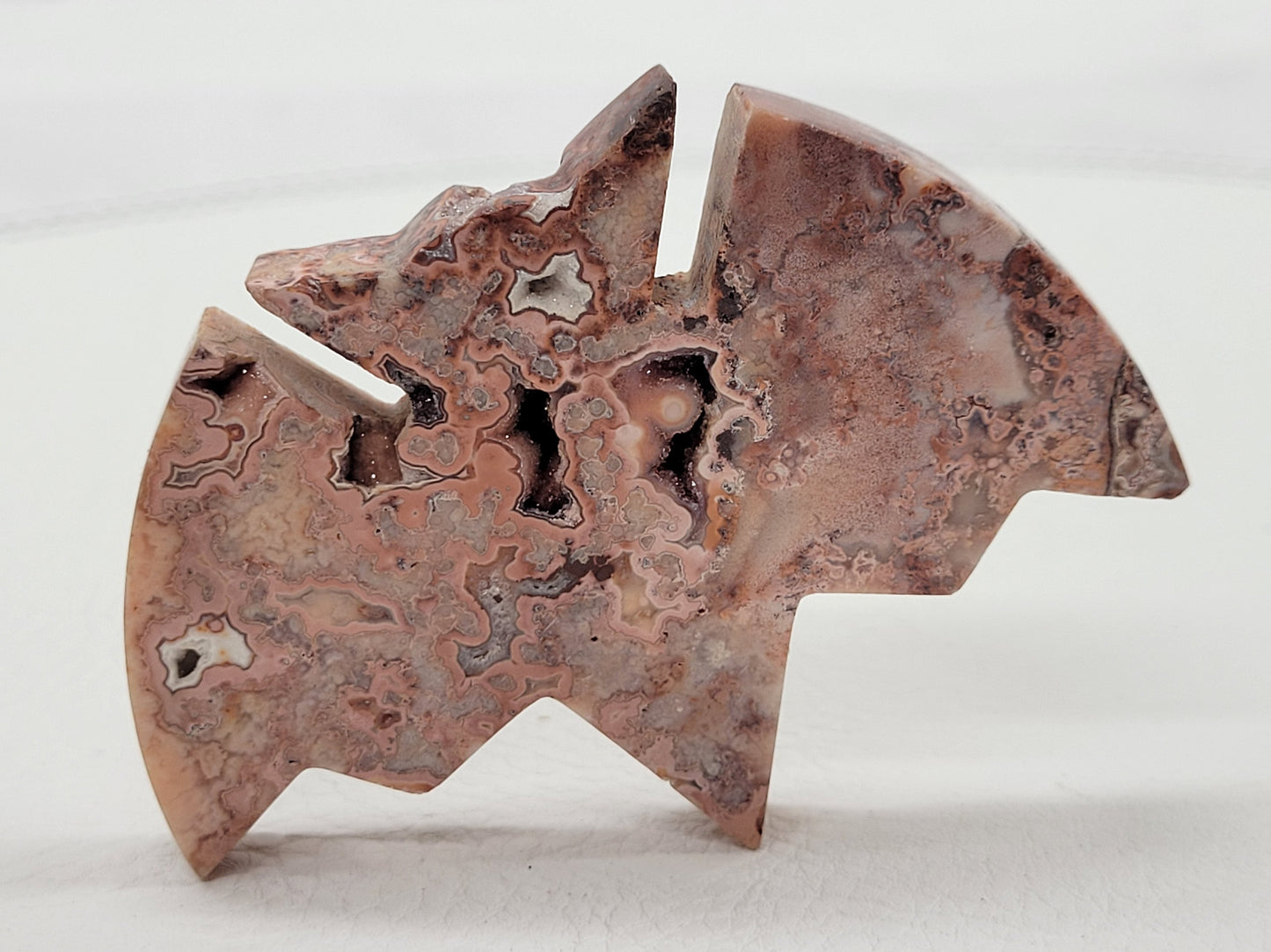 Bat - Pink Crazy Lace Agate