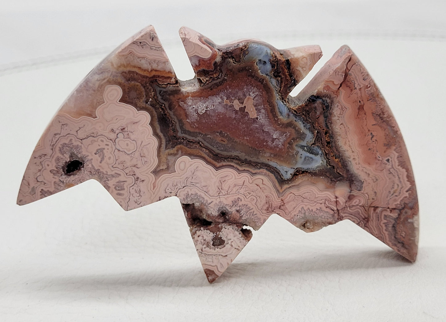 Bat - Pink Crazy Lace Agate