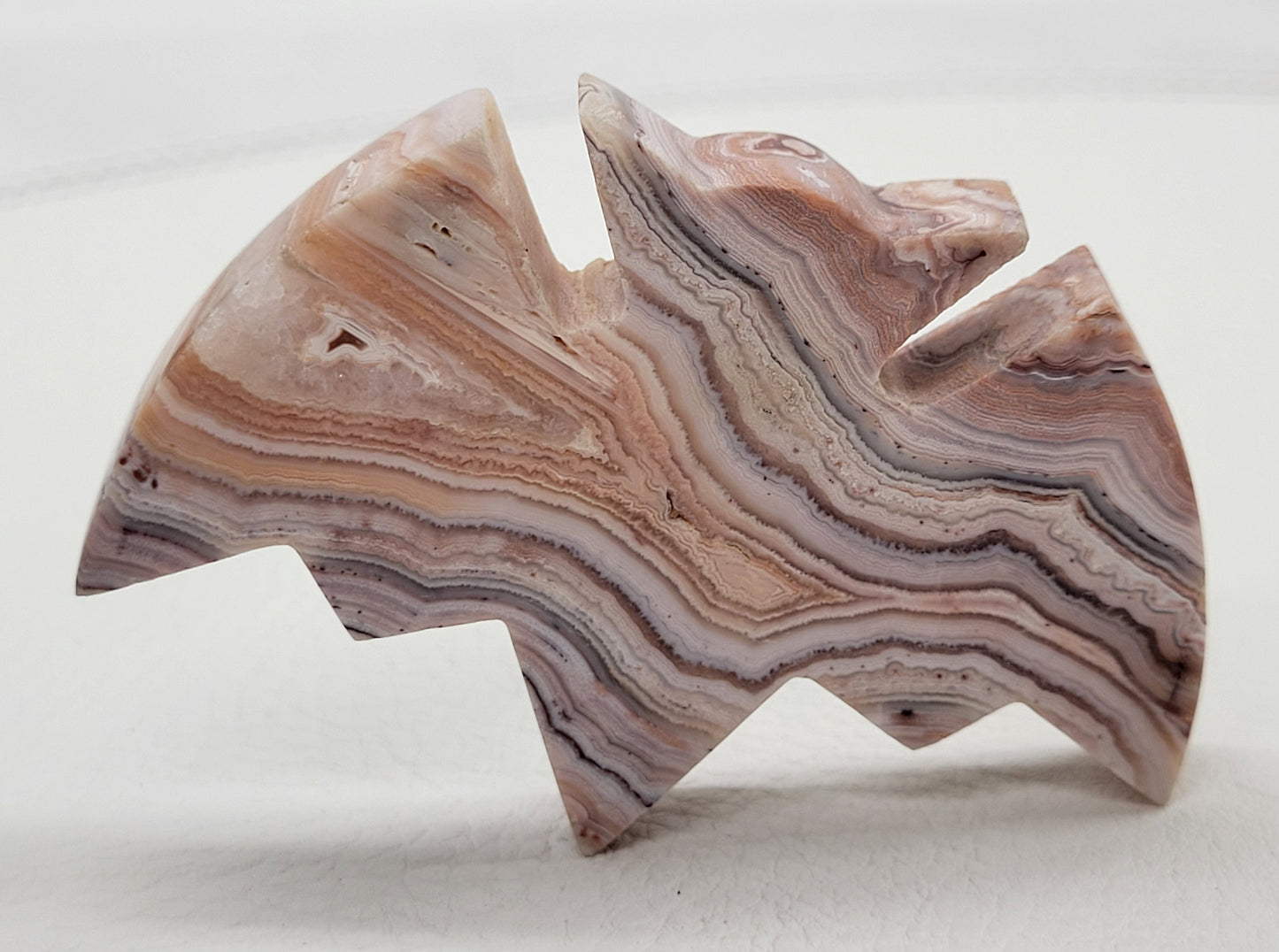 Bat - Pink Crazy Lace Agate