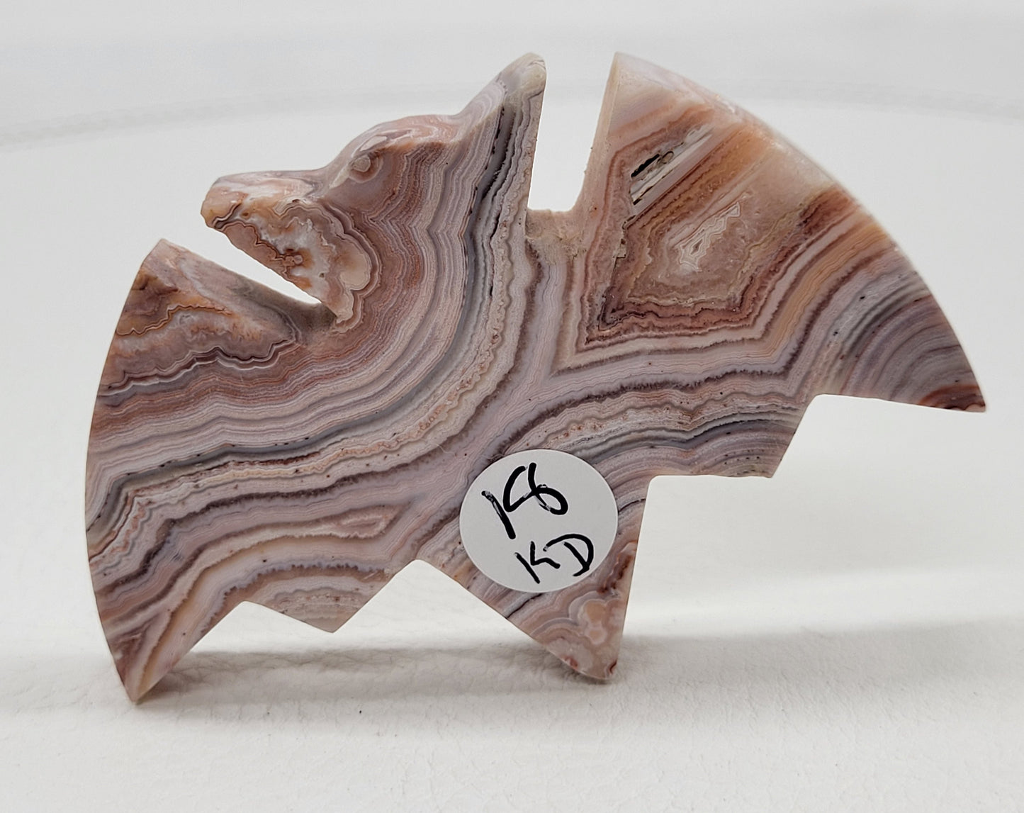 Bat - Pink Crazy Lace Agate