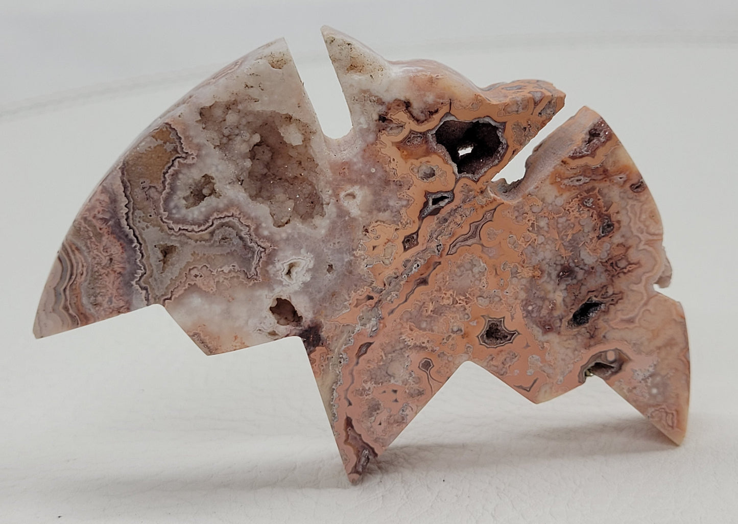 Bat - Pink Crazy Lace Agate