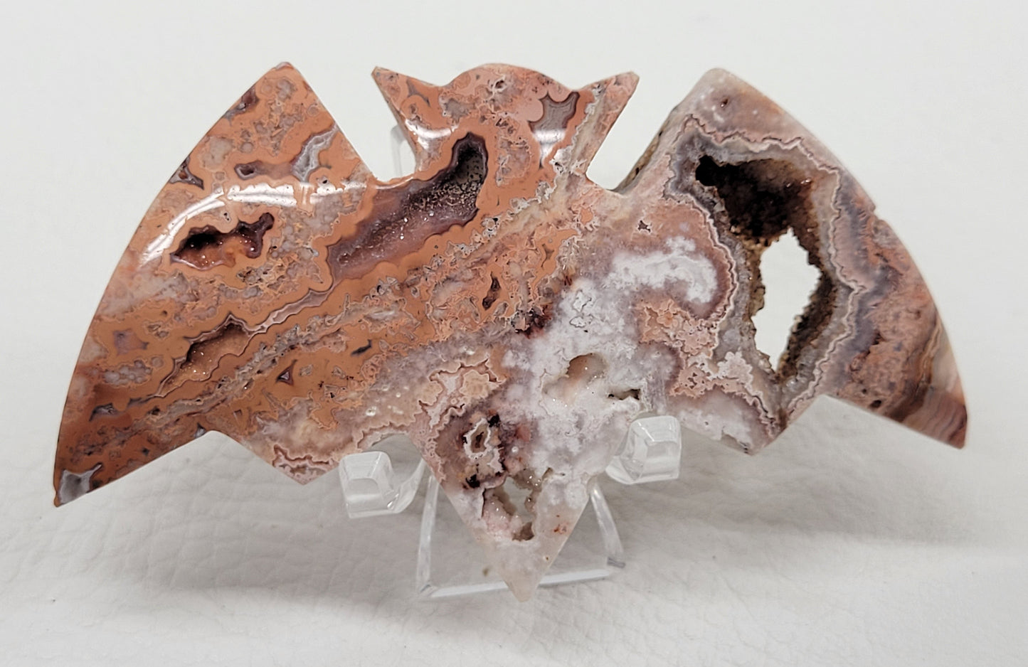 Bat - Pink Crazy Lace Agate