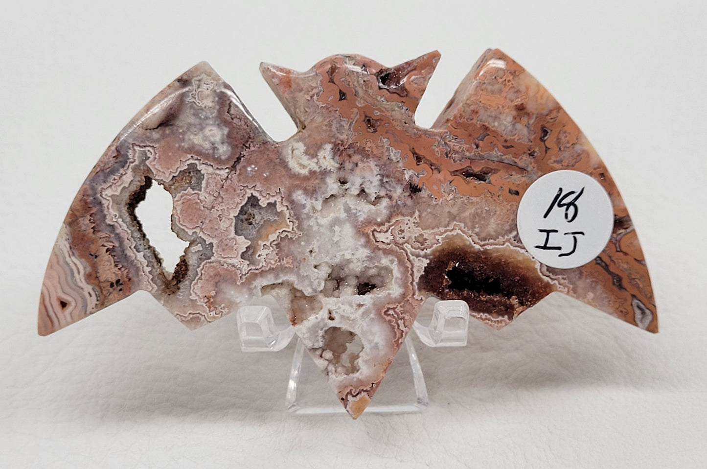 Bat - Pink Crazy Lace Agate