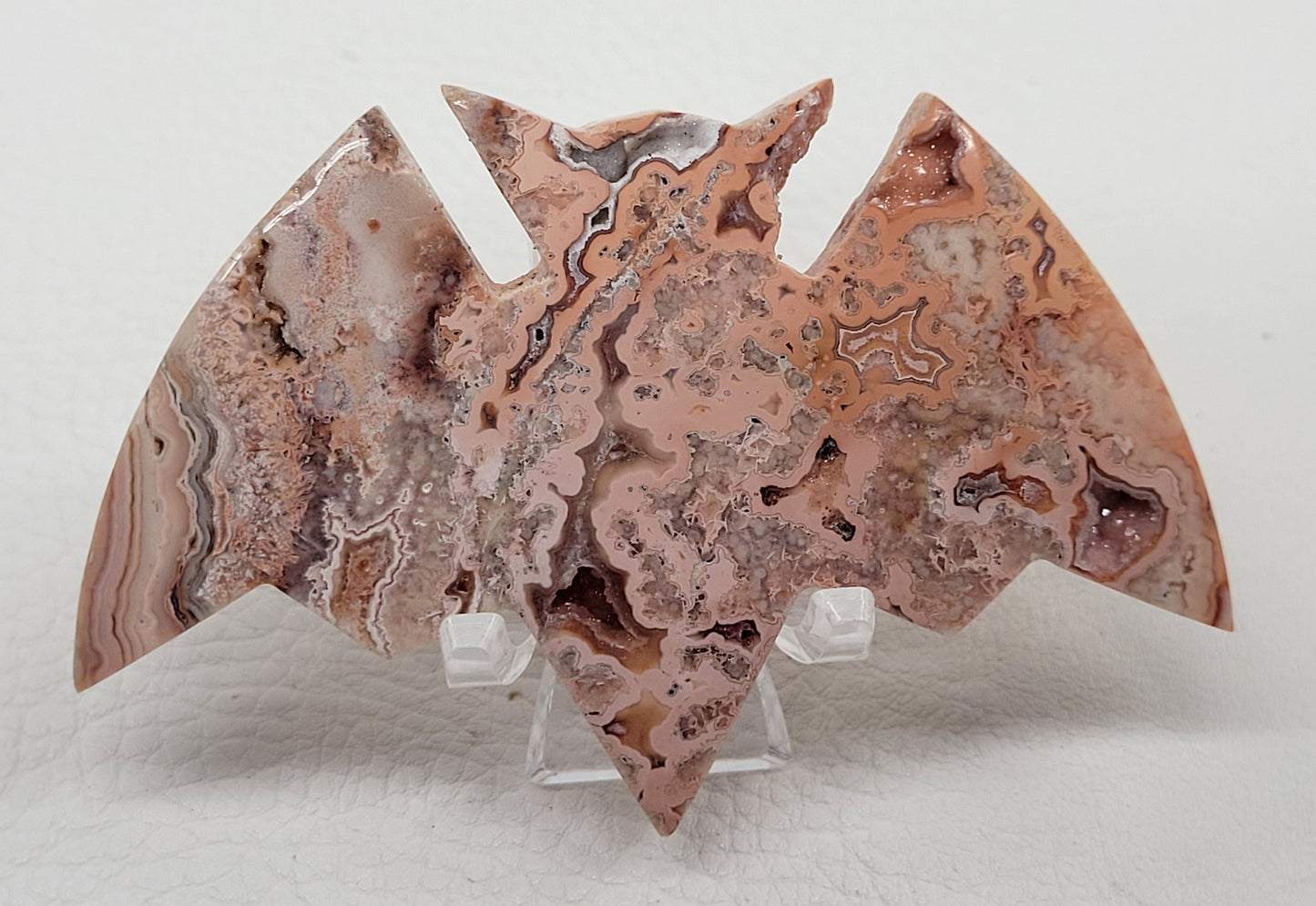 Bat - Pink Crazy Lace Agate