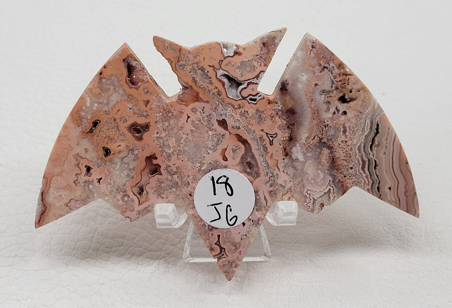 Bat - Pink Crazy Lace Agate
