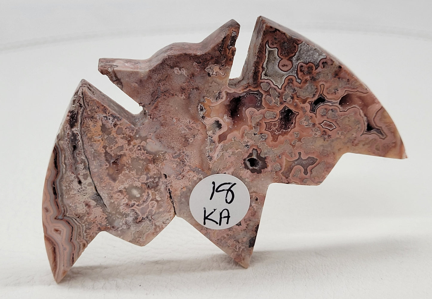 Bat - Pink Crazy Lace Agate