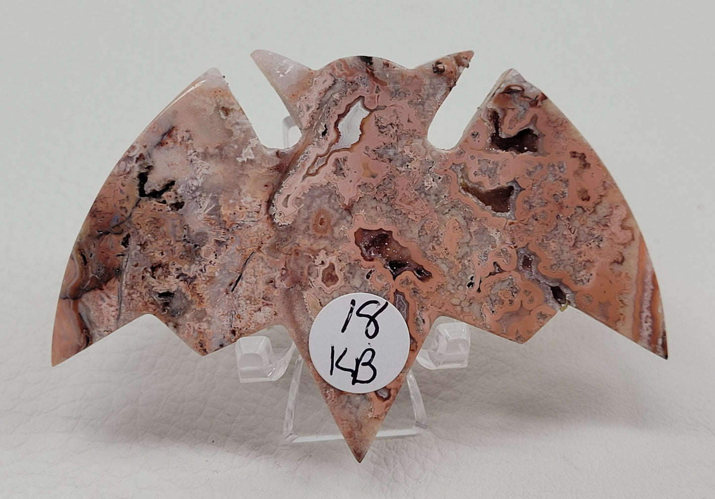 Bat - Pink Crazy Lace Agate