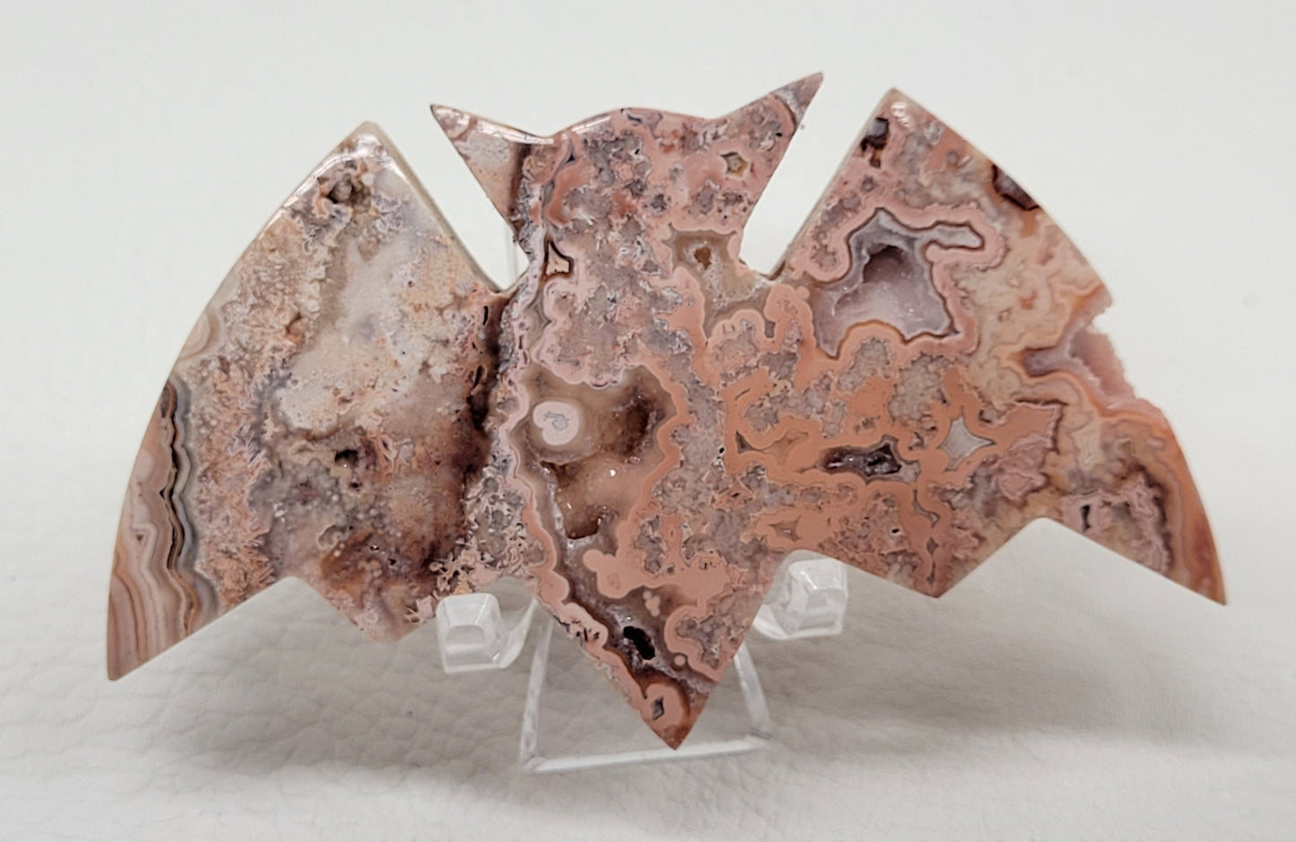 Bat - Pink Crazy Lace Agate