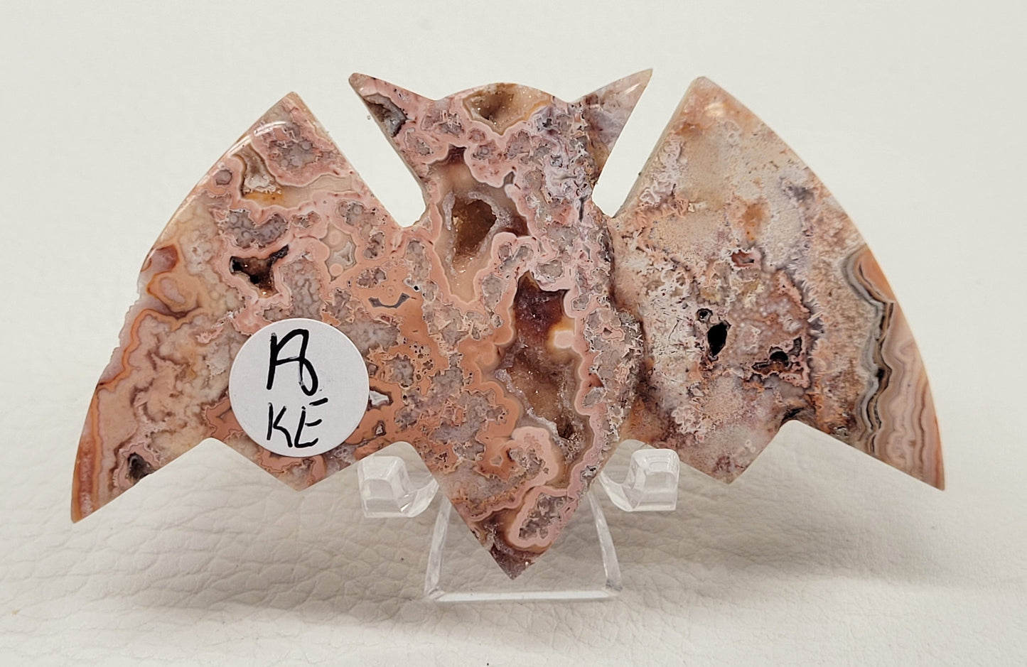 Bat - Pink Crazy Lace Agate