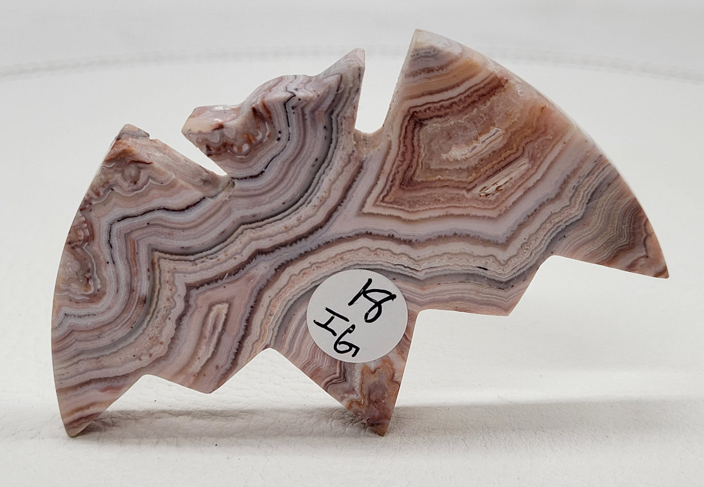 Bat - Pink Crazy Lace Agate