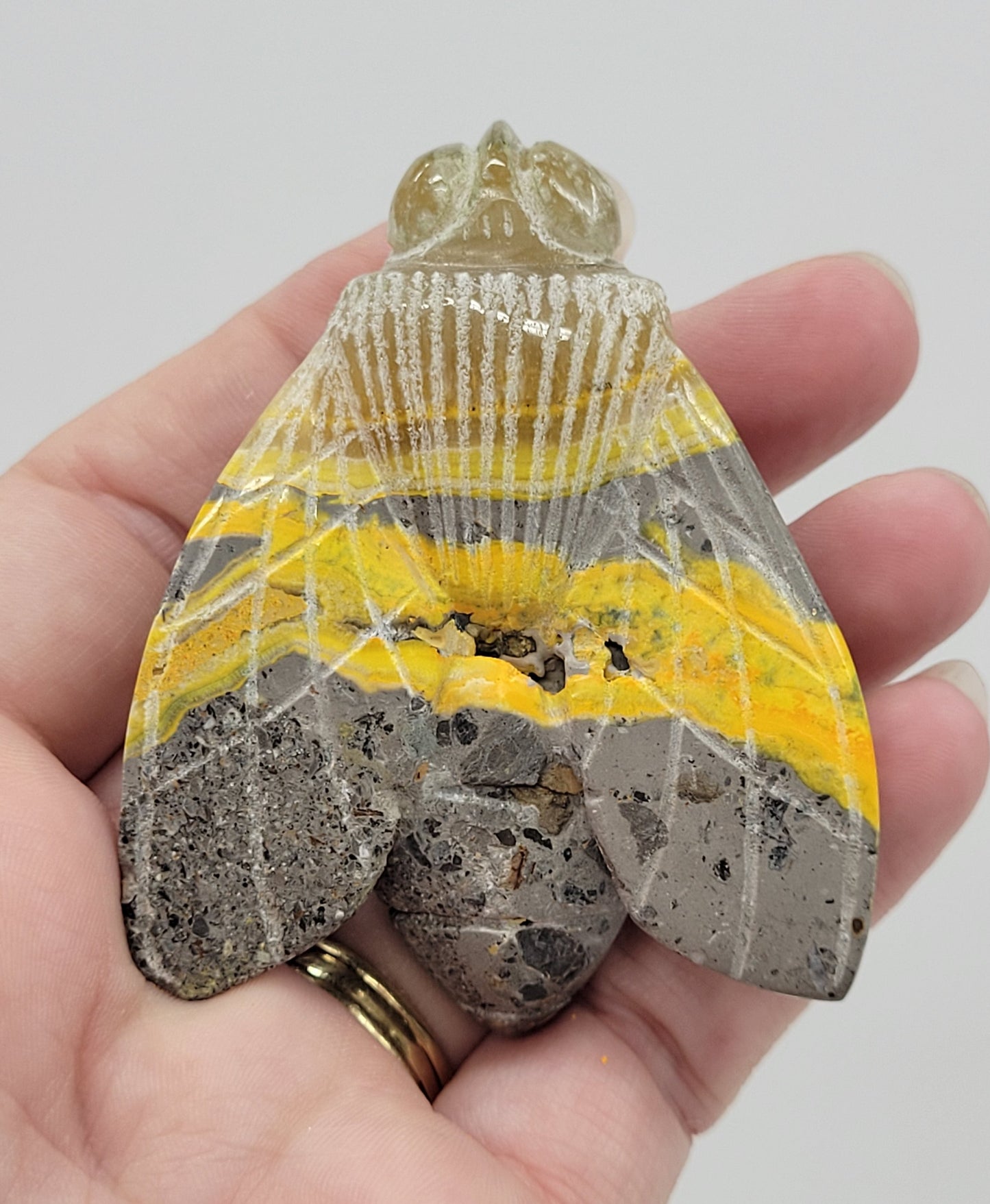 Bumblebee Jasper bee carving