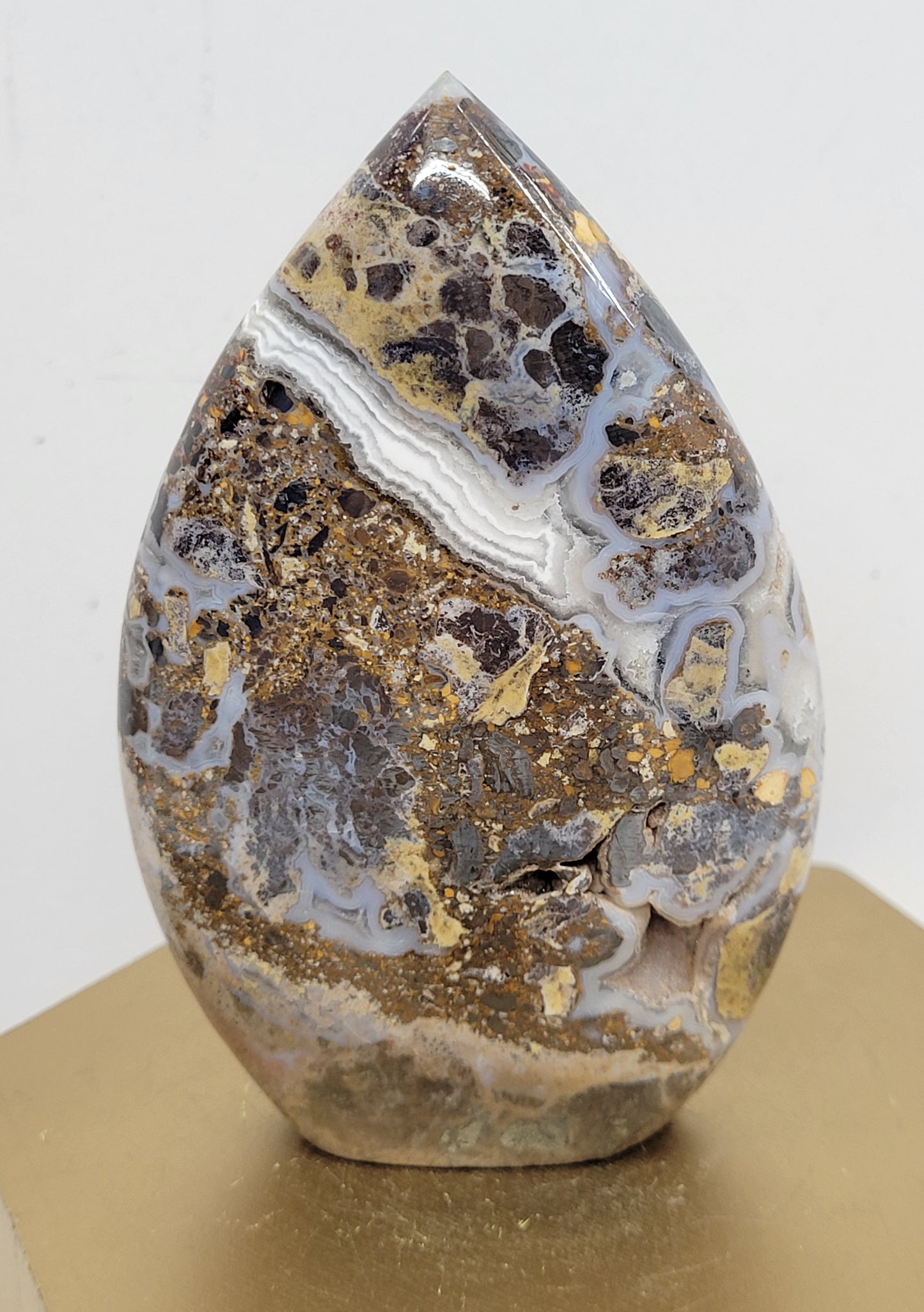 Brecciated Jasper teardrop flame