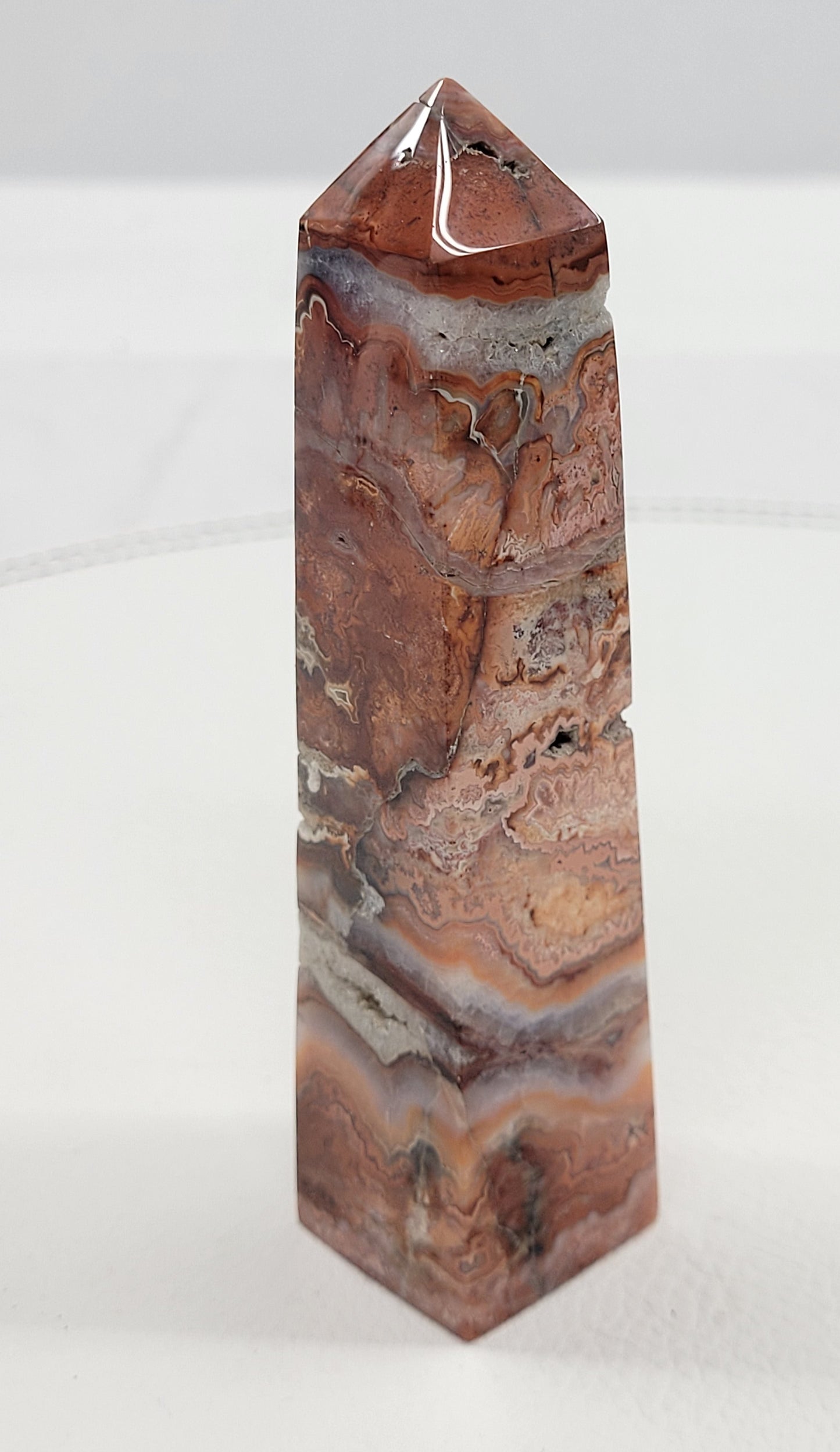 Pink Crazy Lace Agate tower