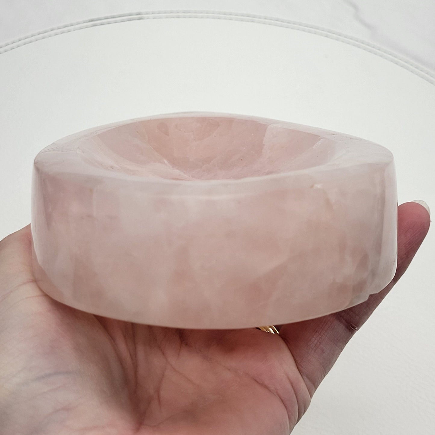 Rose Quartz teardrop bowl