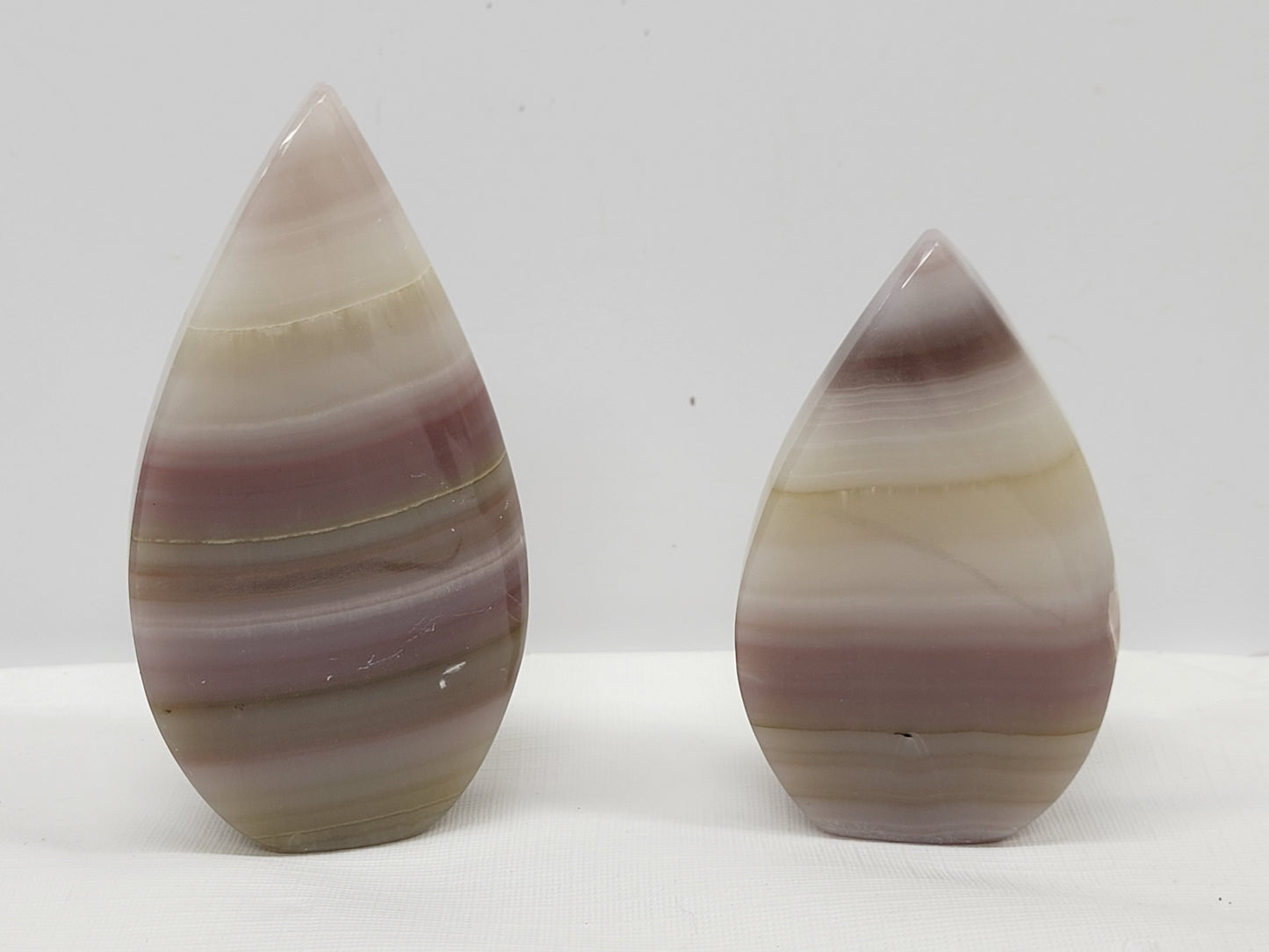 Pink Banded Calcite teardrop flame