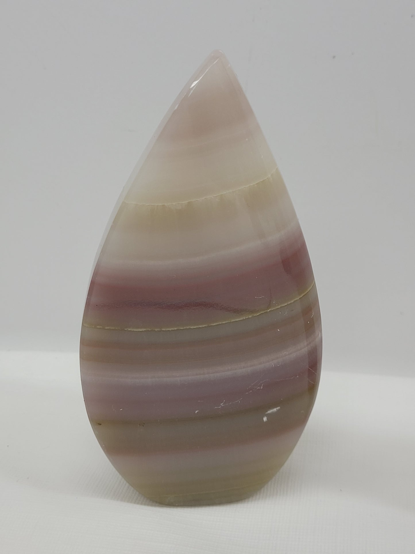 Pink Banded Calcite teardrop flame