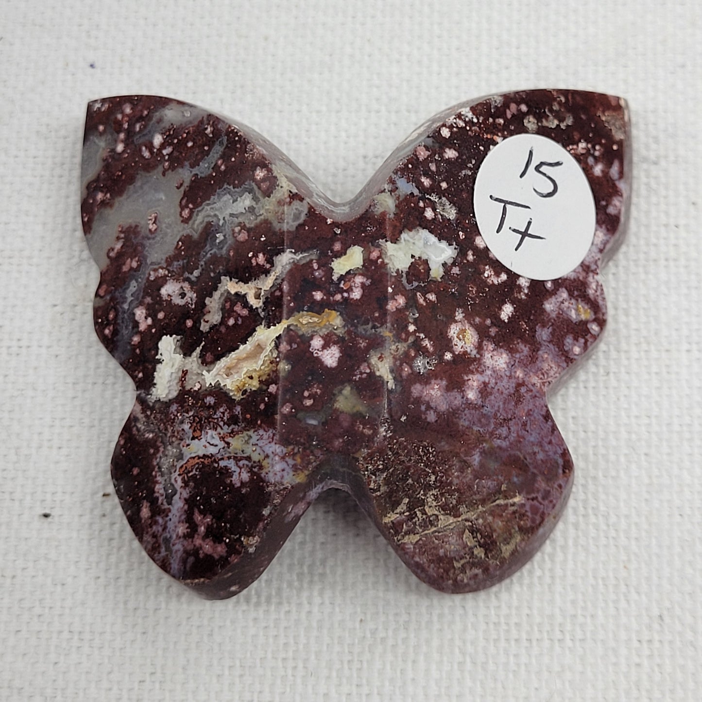 3D butterfly - Dark Pink Ocean Jasper