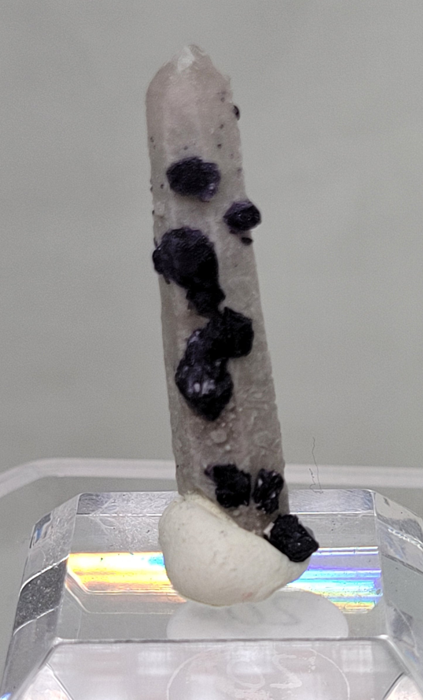 Fluorite on Candle Quartz - China