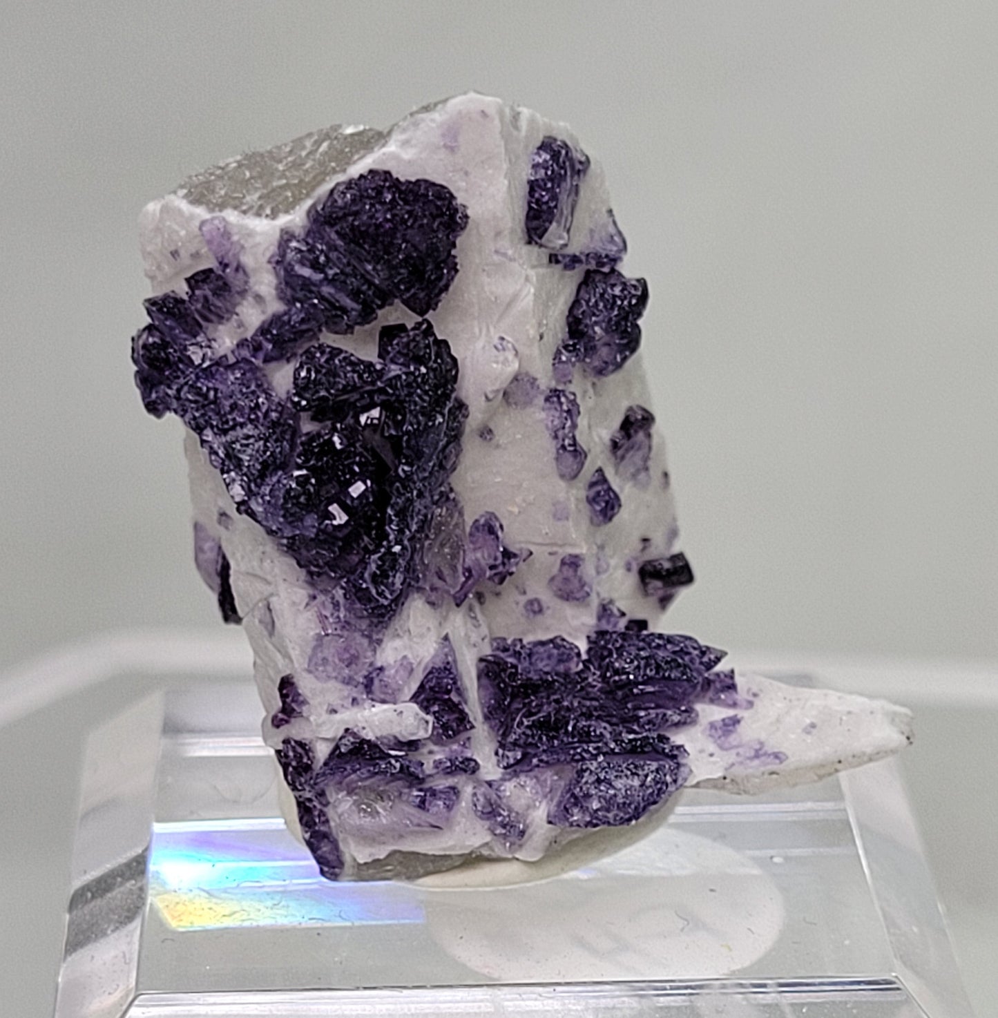 Fluorite on Candle Quartz - China