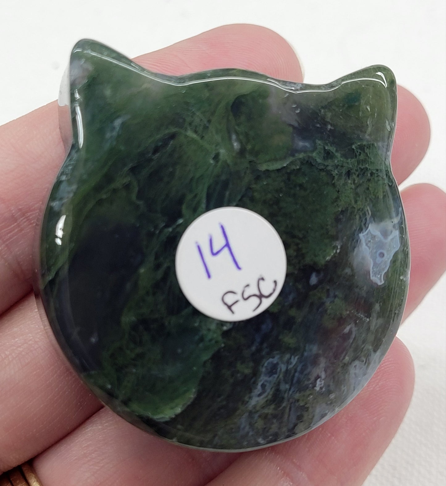 Moss Agate cat bowl