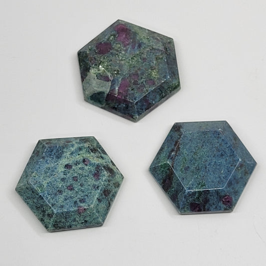 Ruby Kyanite hexagon