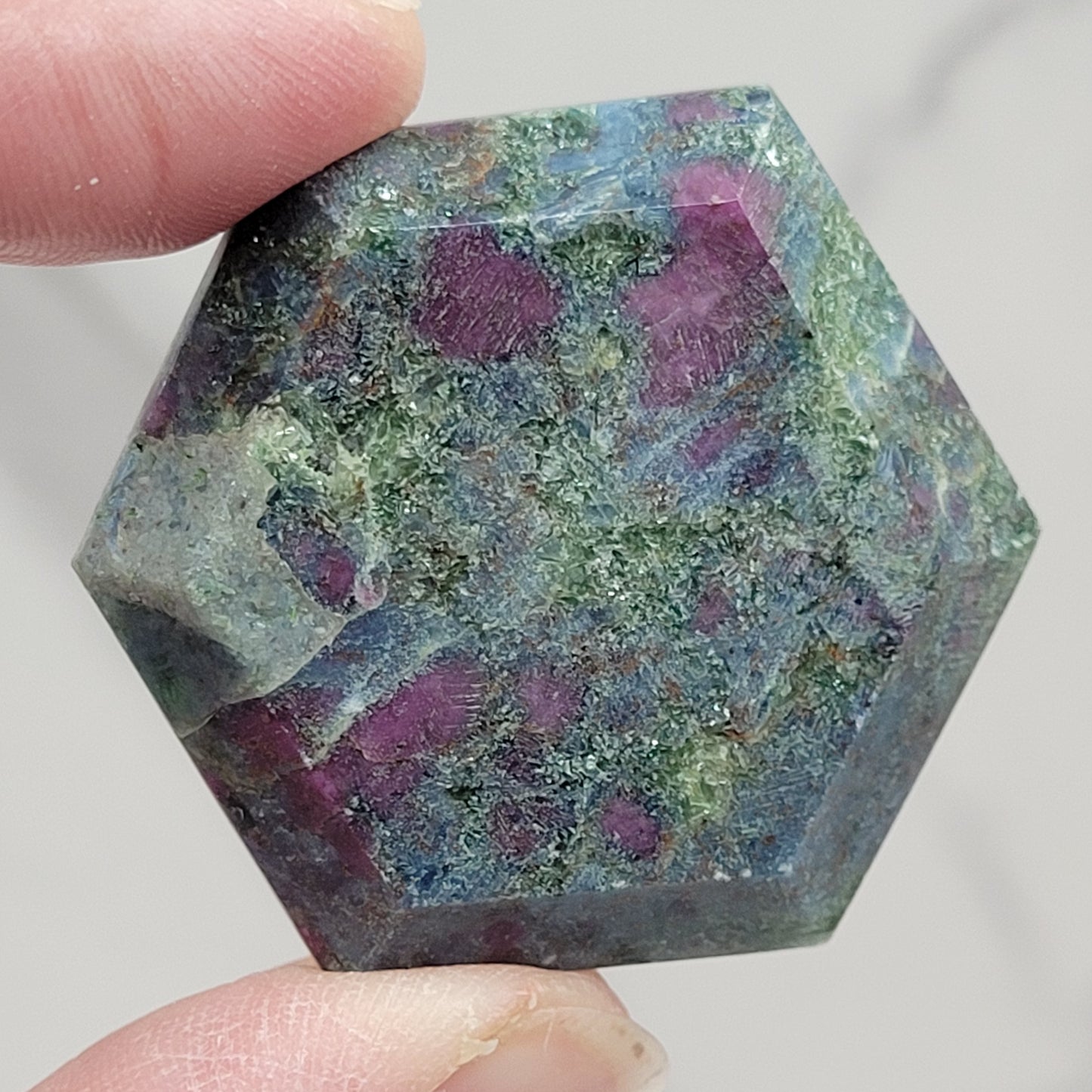 Ruby Kyanite hexagon