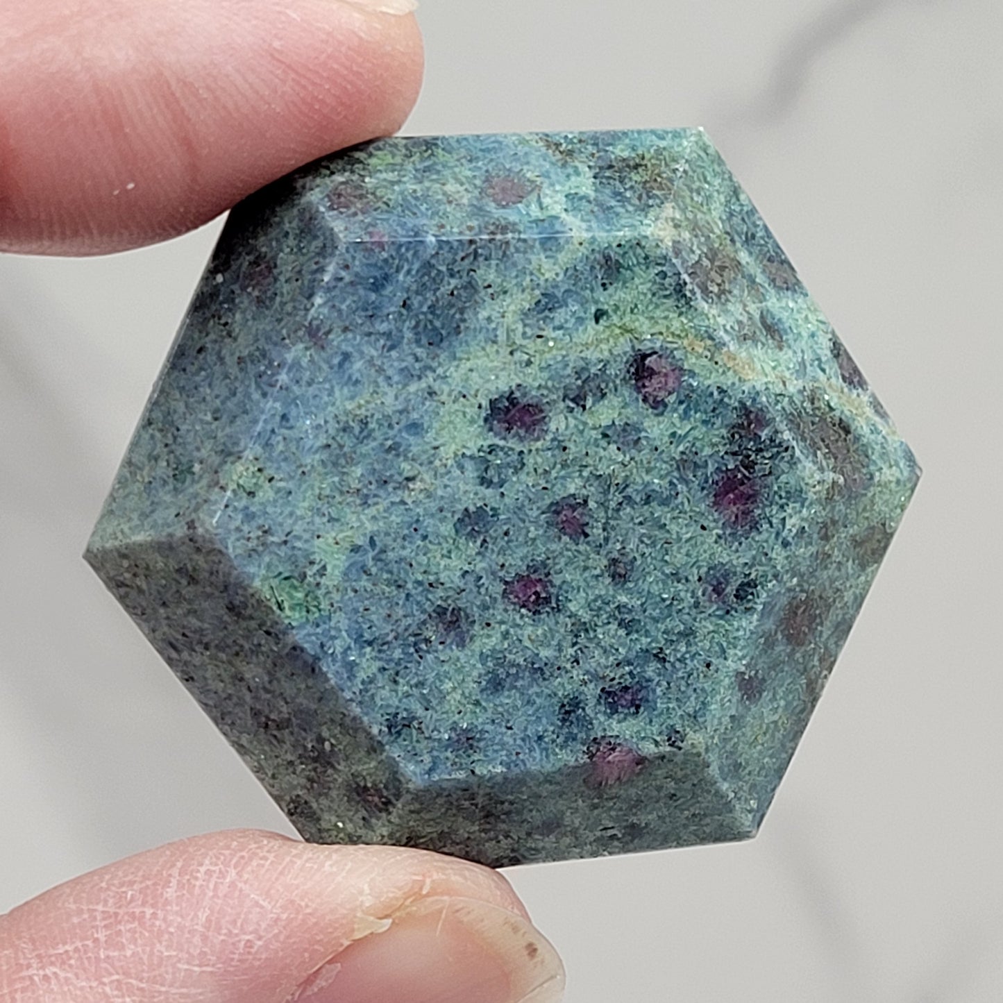 Ruby Kyanite hexagon