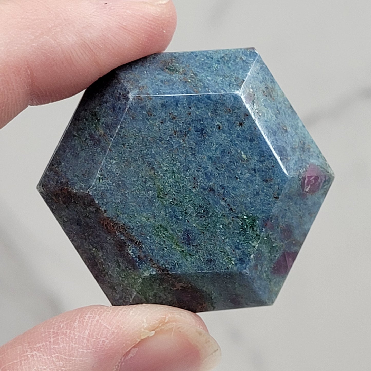 Ruby Kyanite hexagon