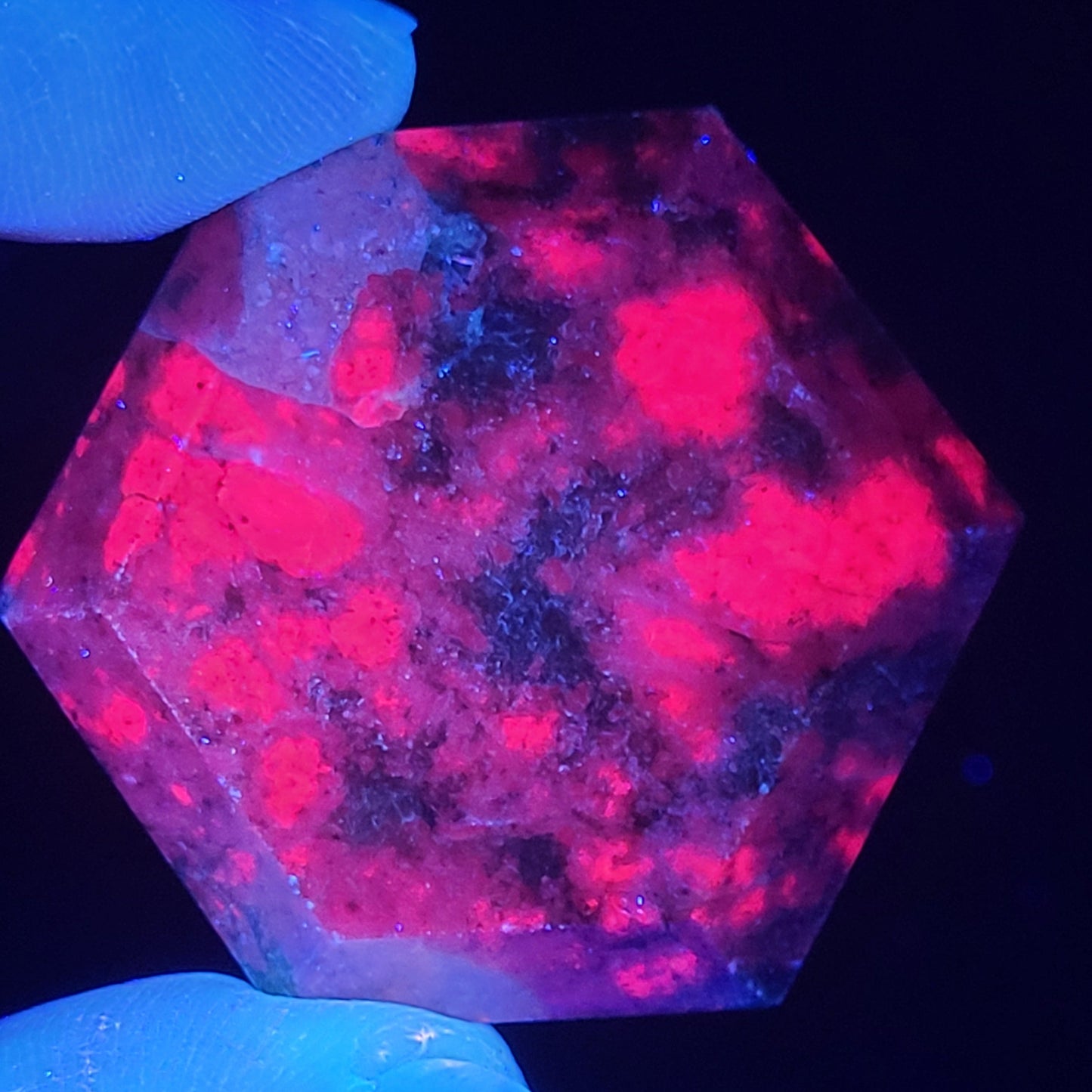 Ruby Kyanite hexagon