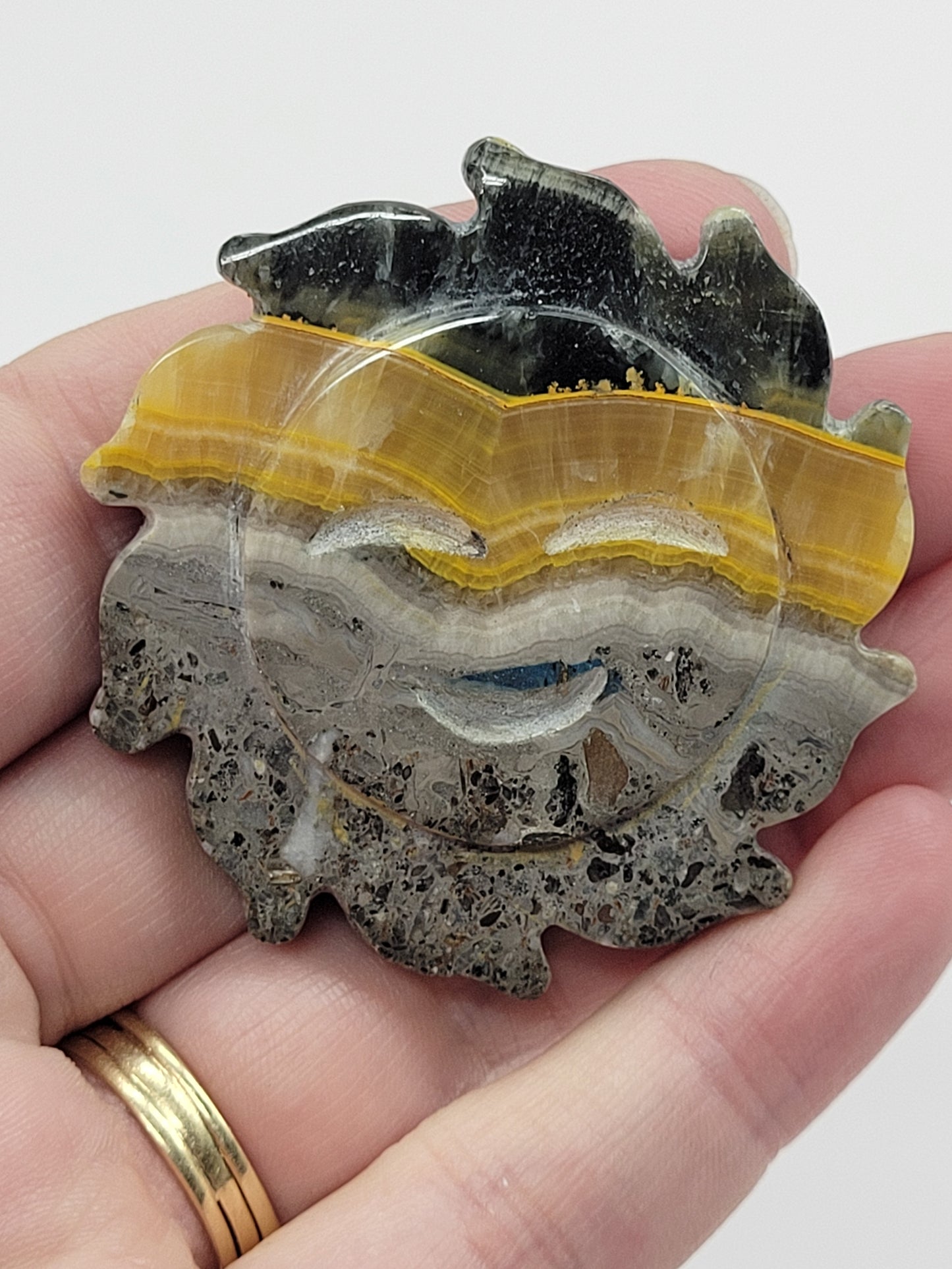 Bumblebee Jasper sun carving