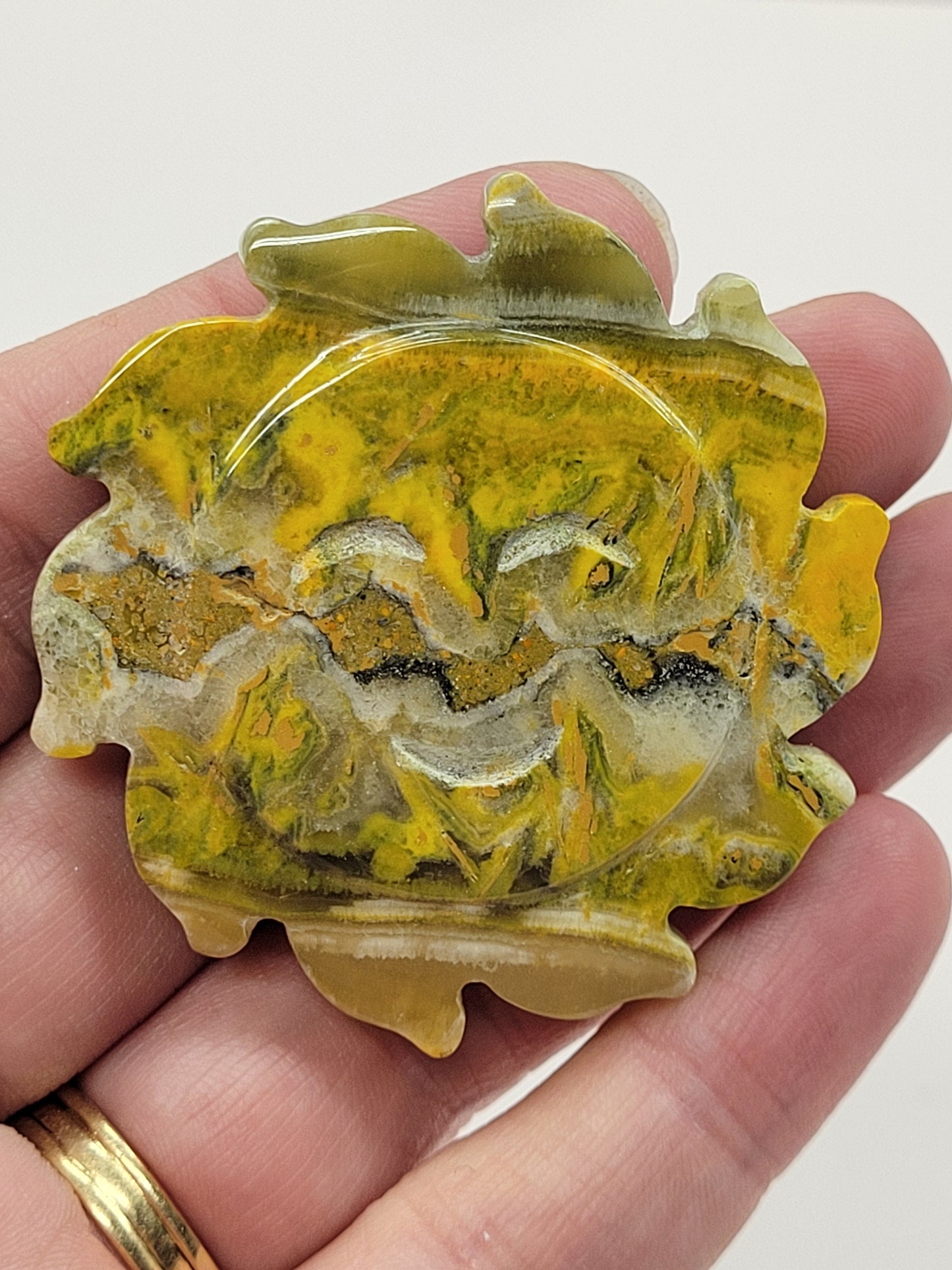 Bumblebee Jasper sun carving