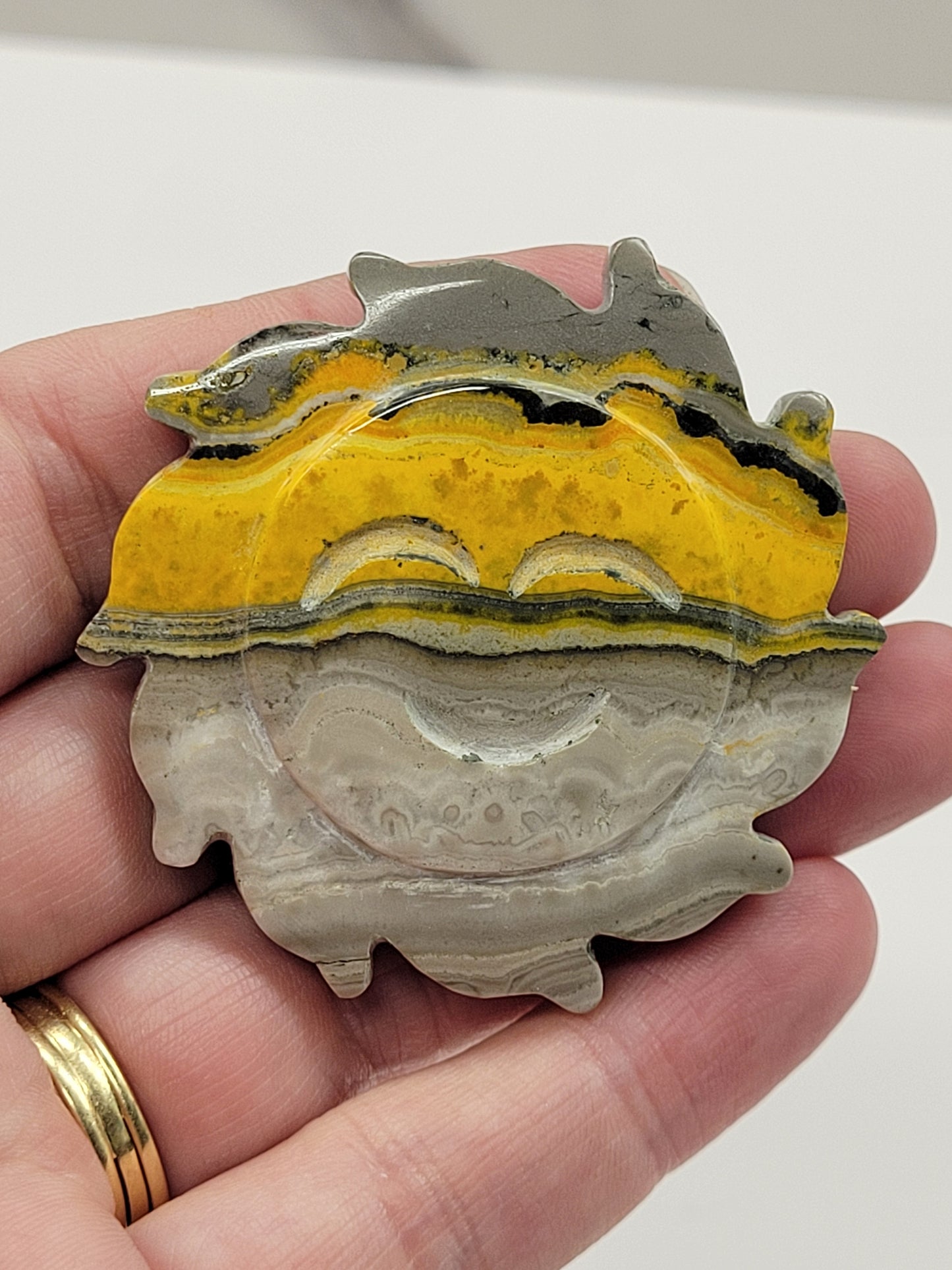 Bumblebee Jasper sun carving