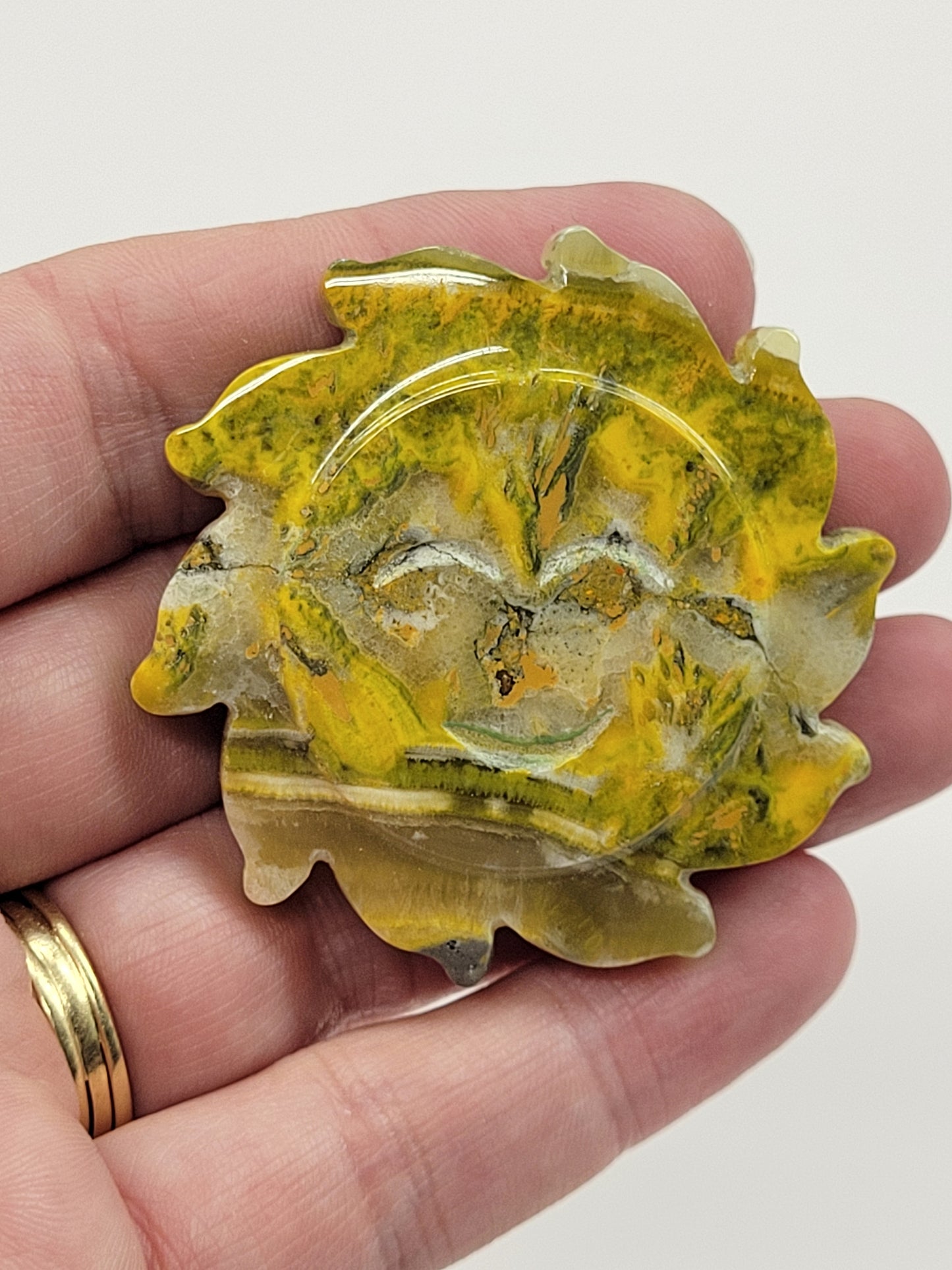 Bumblebee Jasper sun carving