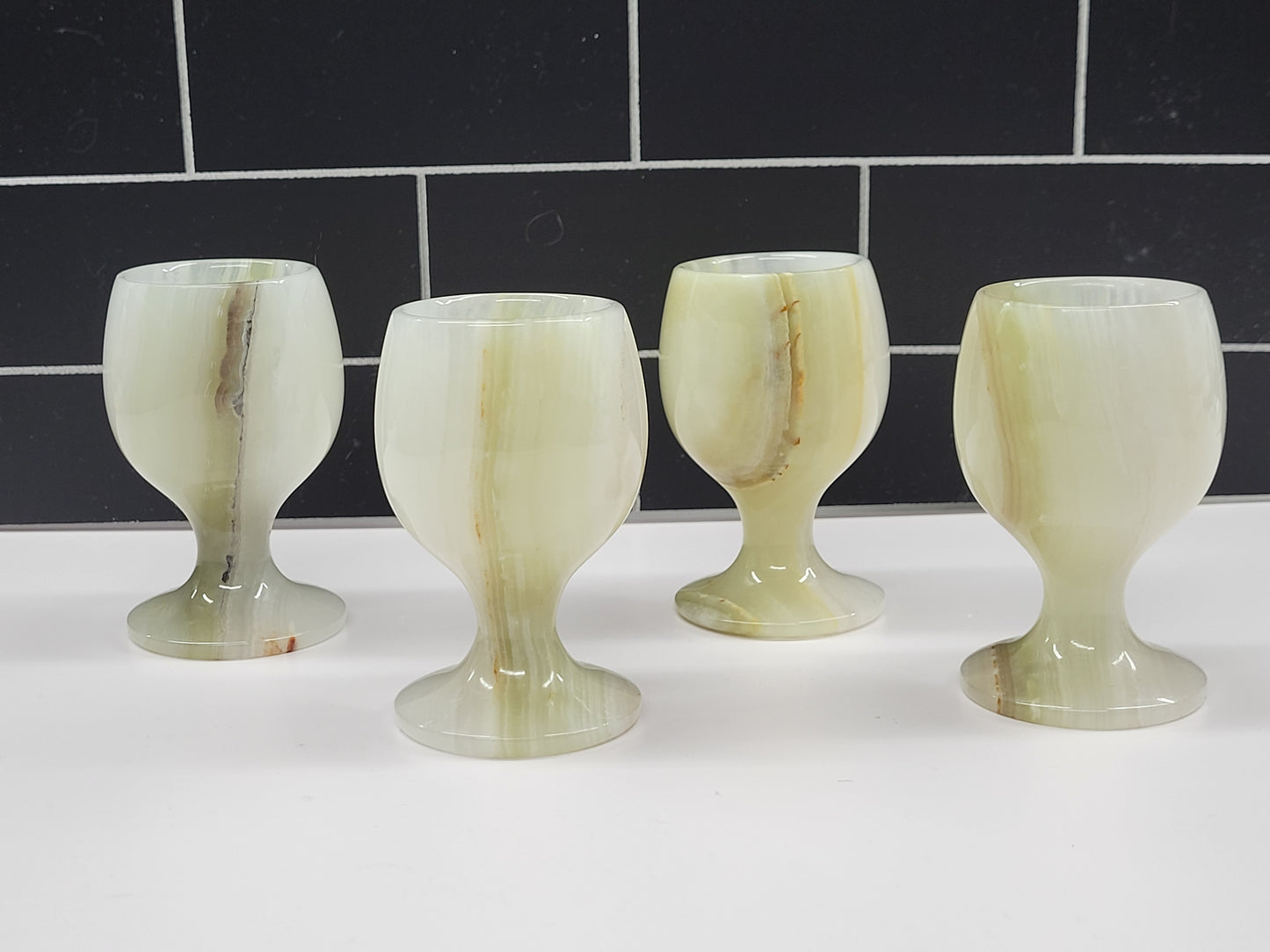 Afghanistan Jade (Green Onyx) cup/wine glass/goblet