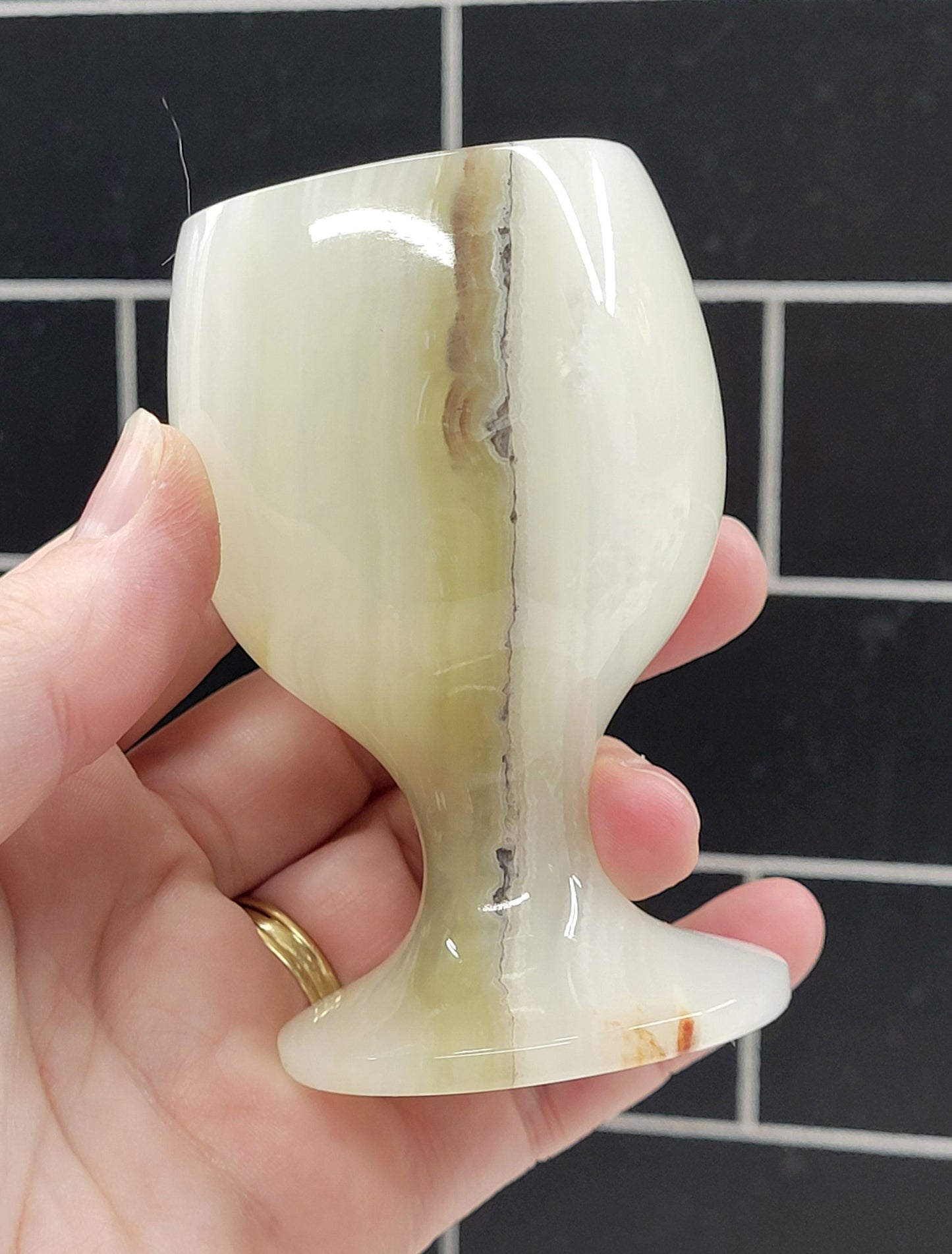 Afghanistan Jade (Green Onyx) cup/wine glass/goblet