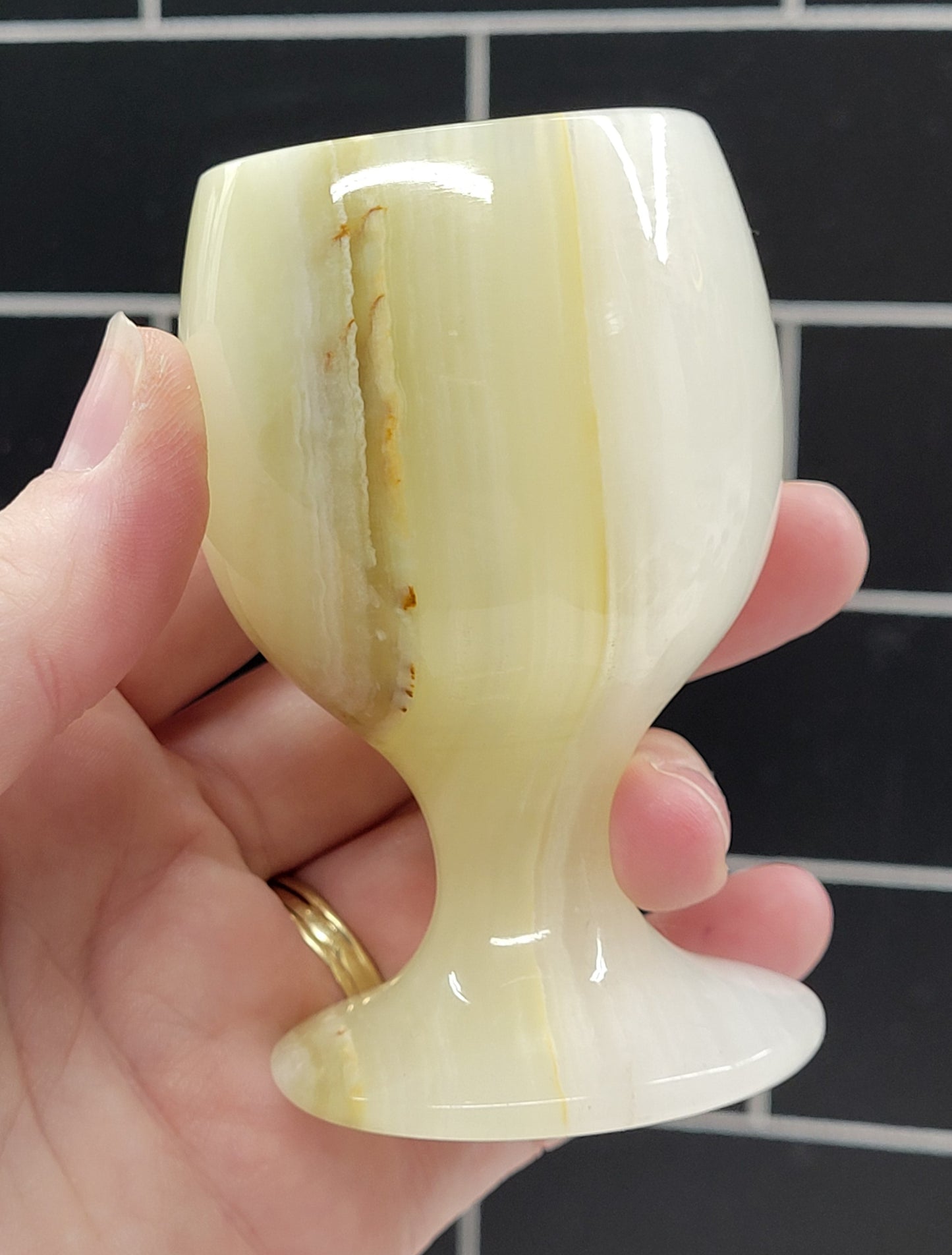 Afghanistan Jade (Green Onyx) cup/wine glass/goblet