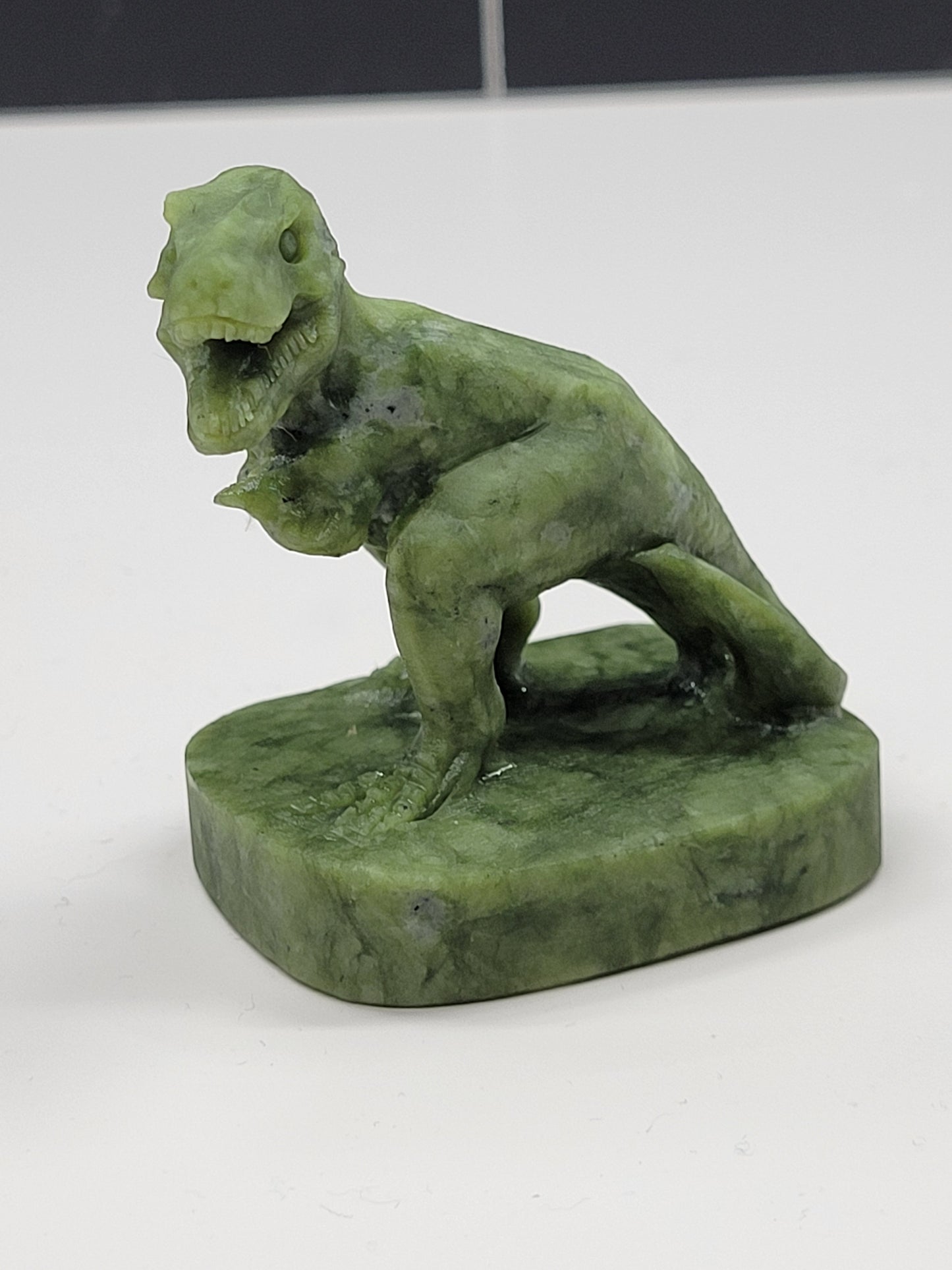 Green Jade T-Rex carving