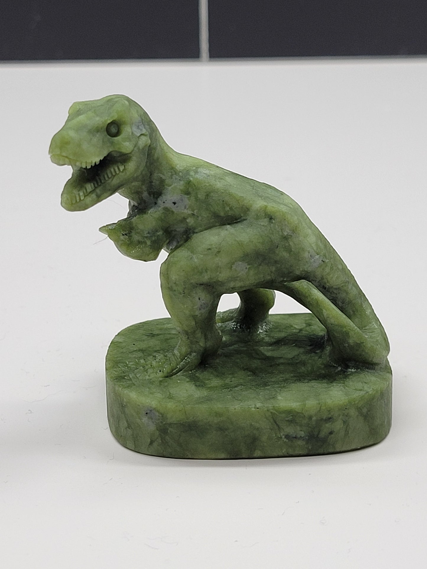 Green Jade T-Rex carving