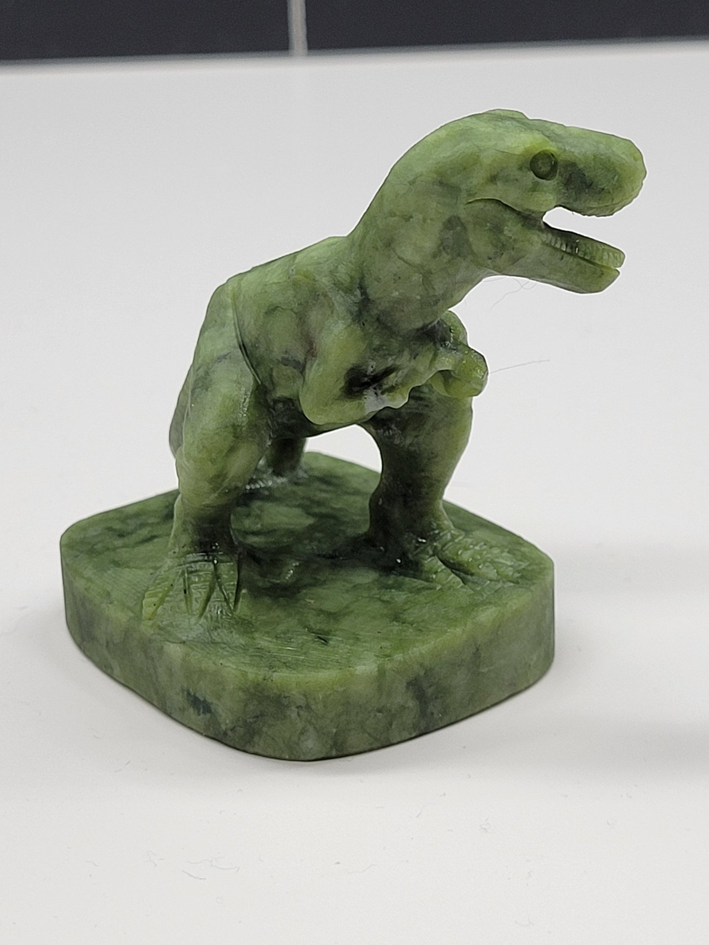 Green Jade T-Rex carving