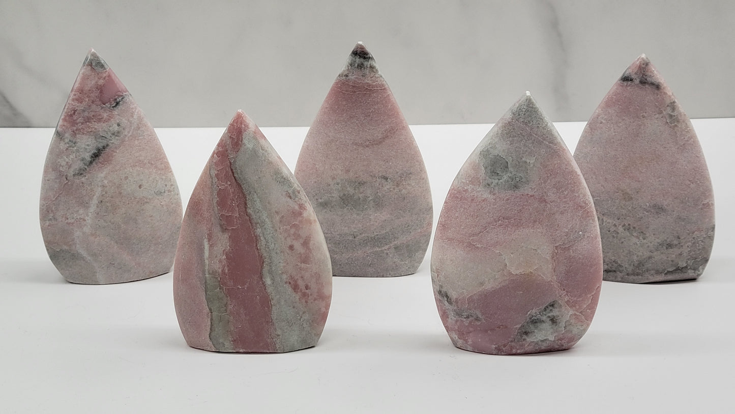 Pink Opal teardrop/flame