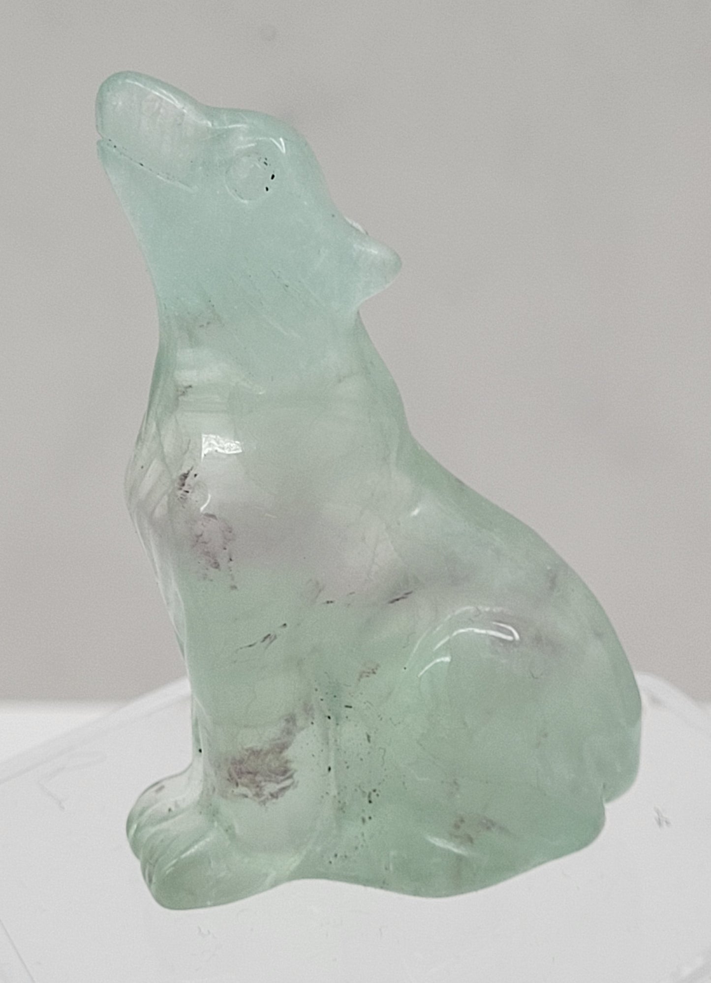 Fluorite wolf carving (M)