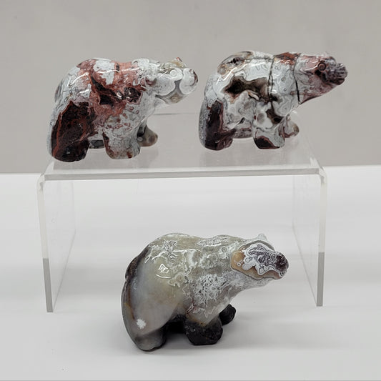 Bear carving - Mexican Agate (small)