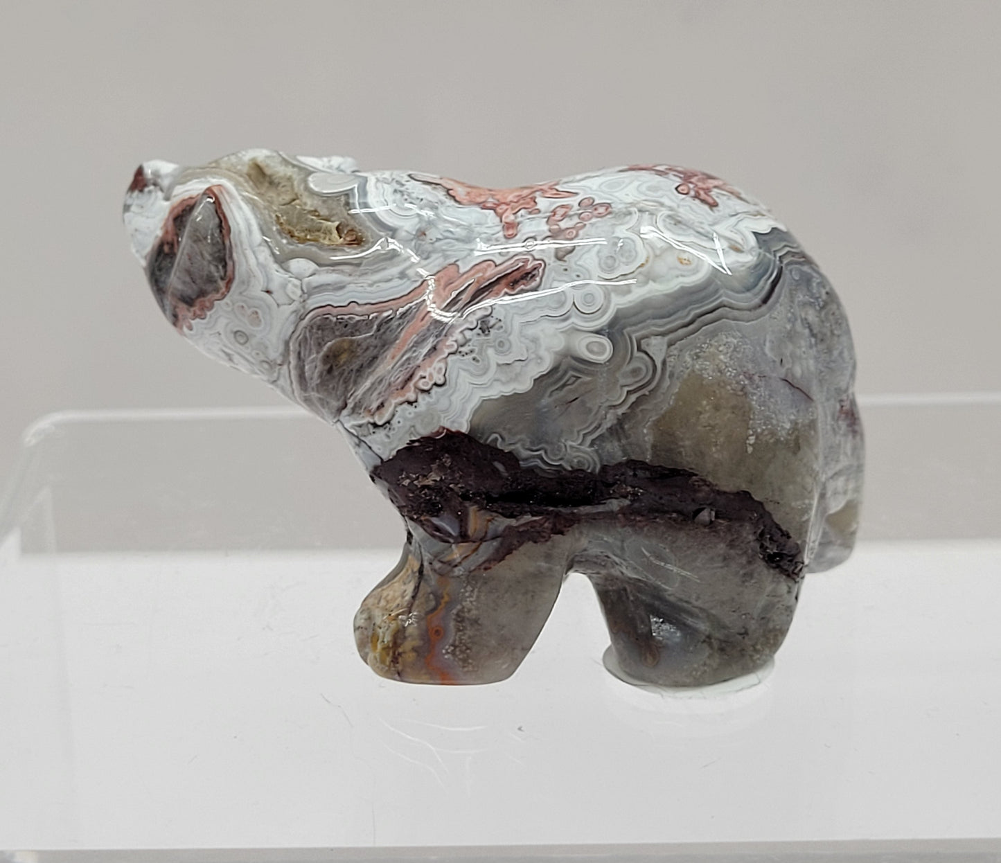 Bear carving - Mexican Agate (small)