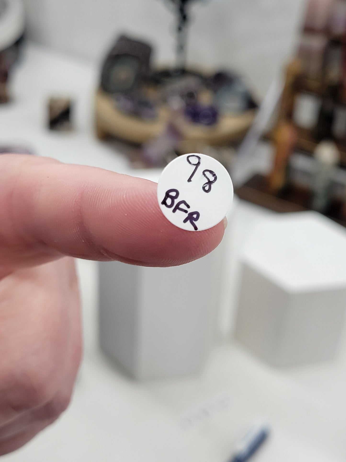 Amethyst cut base w/ crystal bird