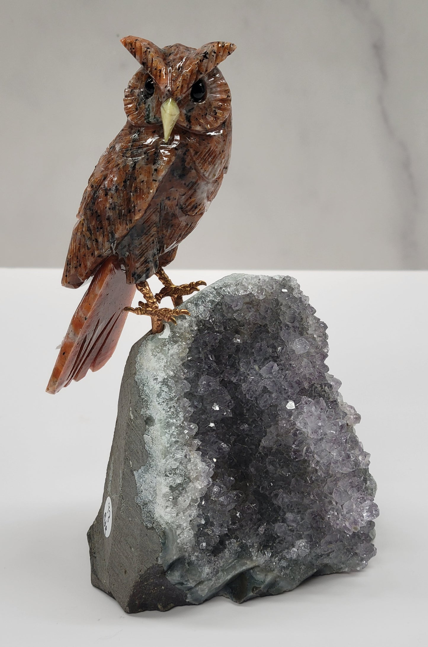 Amethyst cut base w/ crystal bird