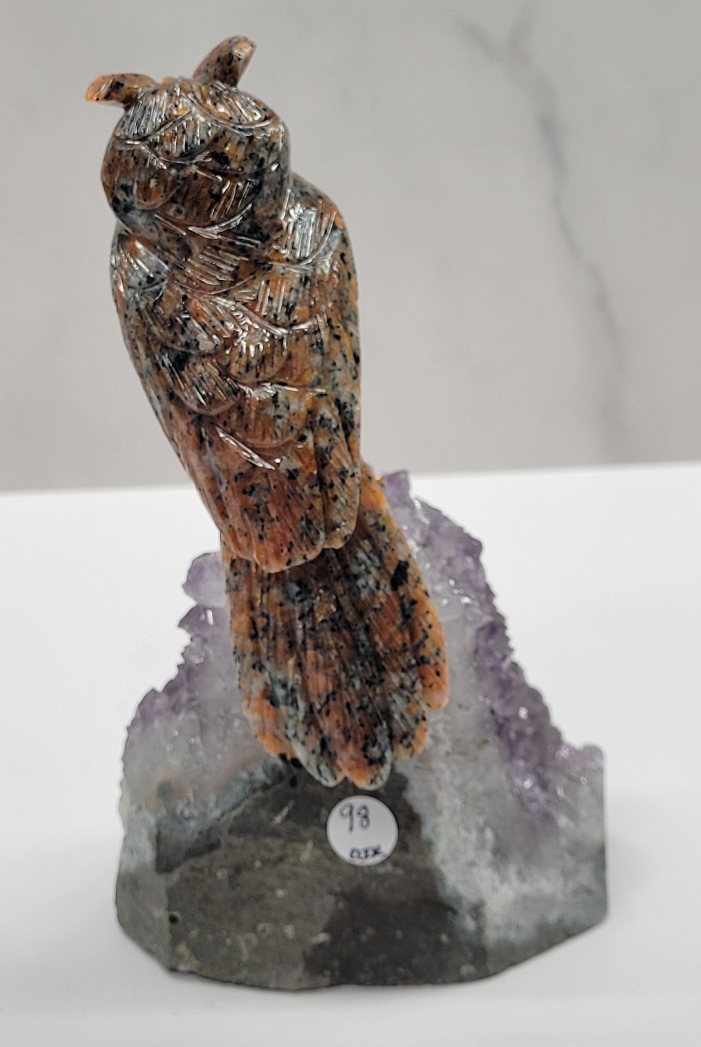 Amethyst cut base w/ crystal bird