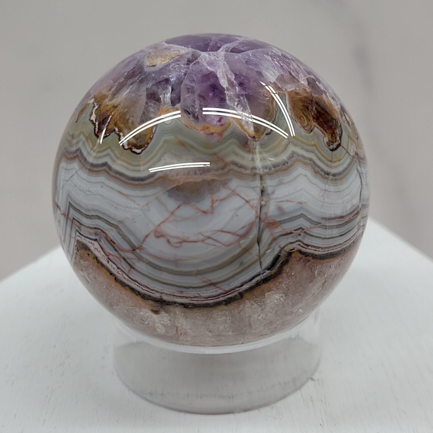 Amethyst w/ Agate sphere