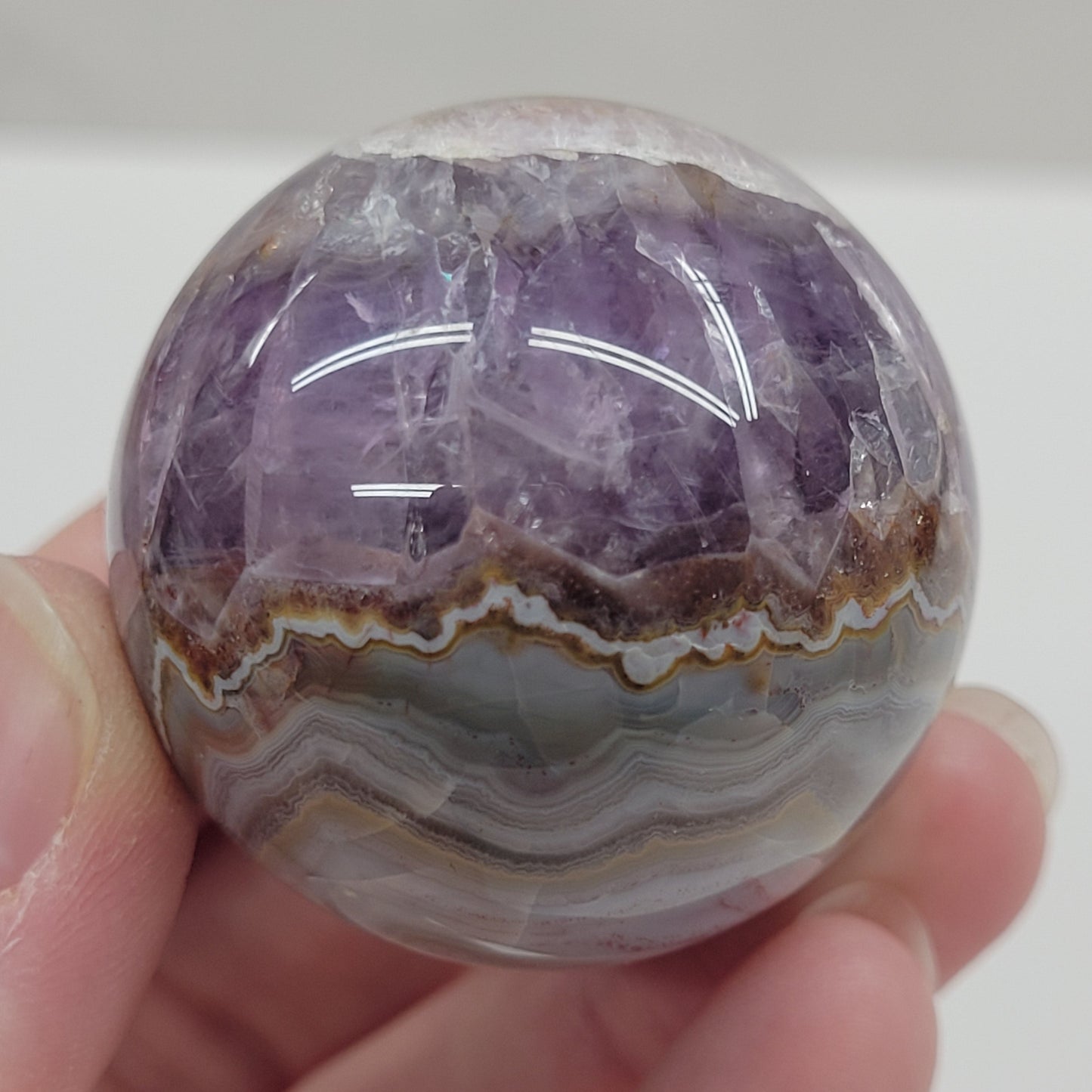 Amethyst w/ Agate sphere