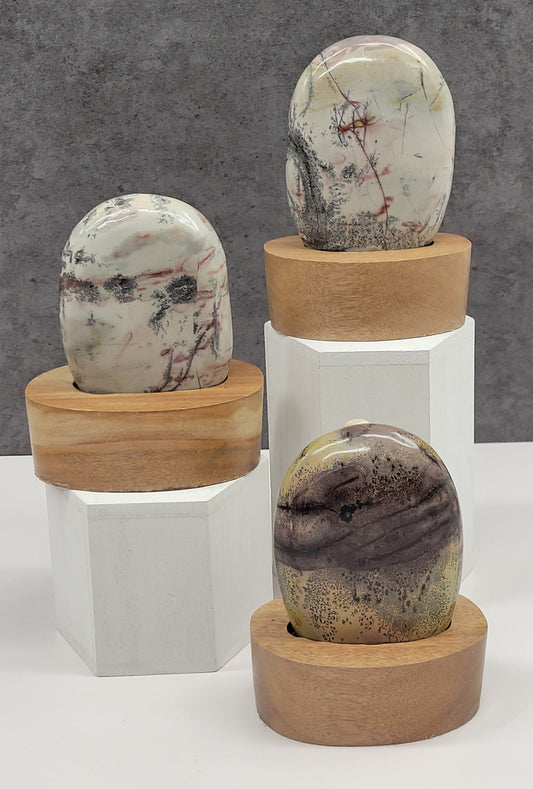 Picture Jasper free form in wood stand