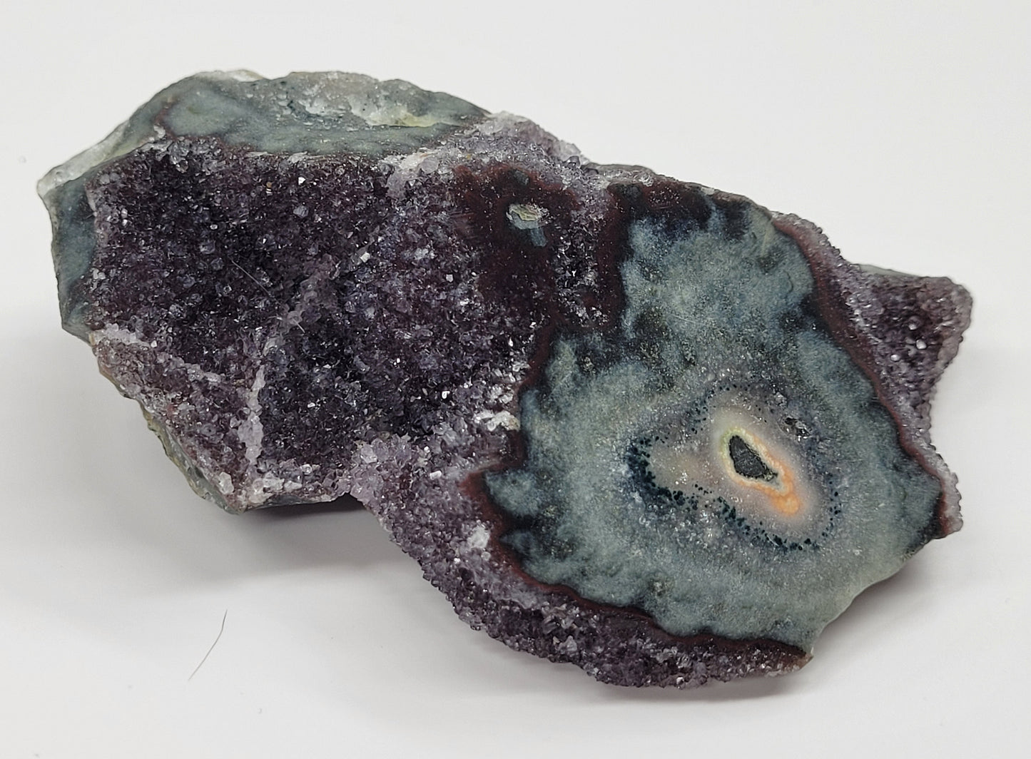 Amethyst with Stalactite eye specimen